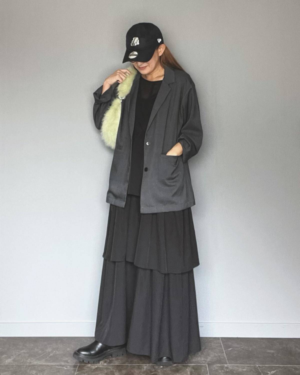 ティアードワンピース×ジャケット