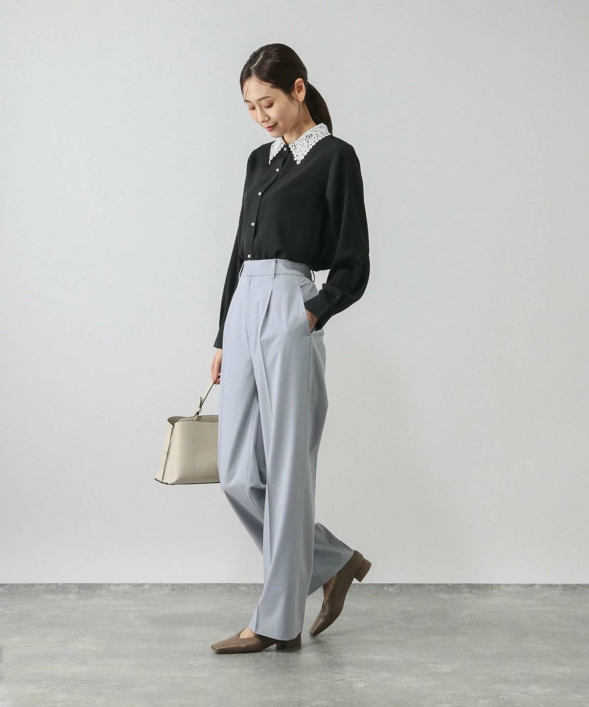 GLOBAL WORK ウツクシルエットワイドストレート