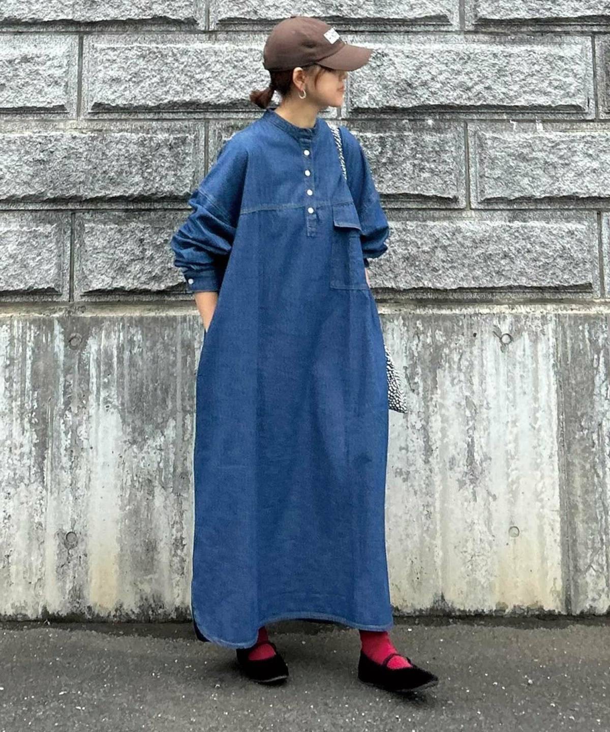 5月の大阪コーデ デニムワンピース