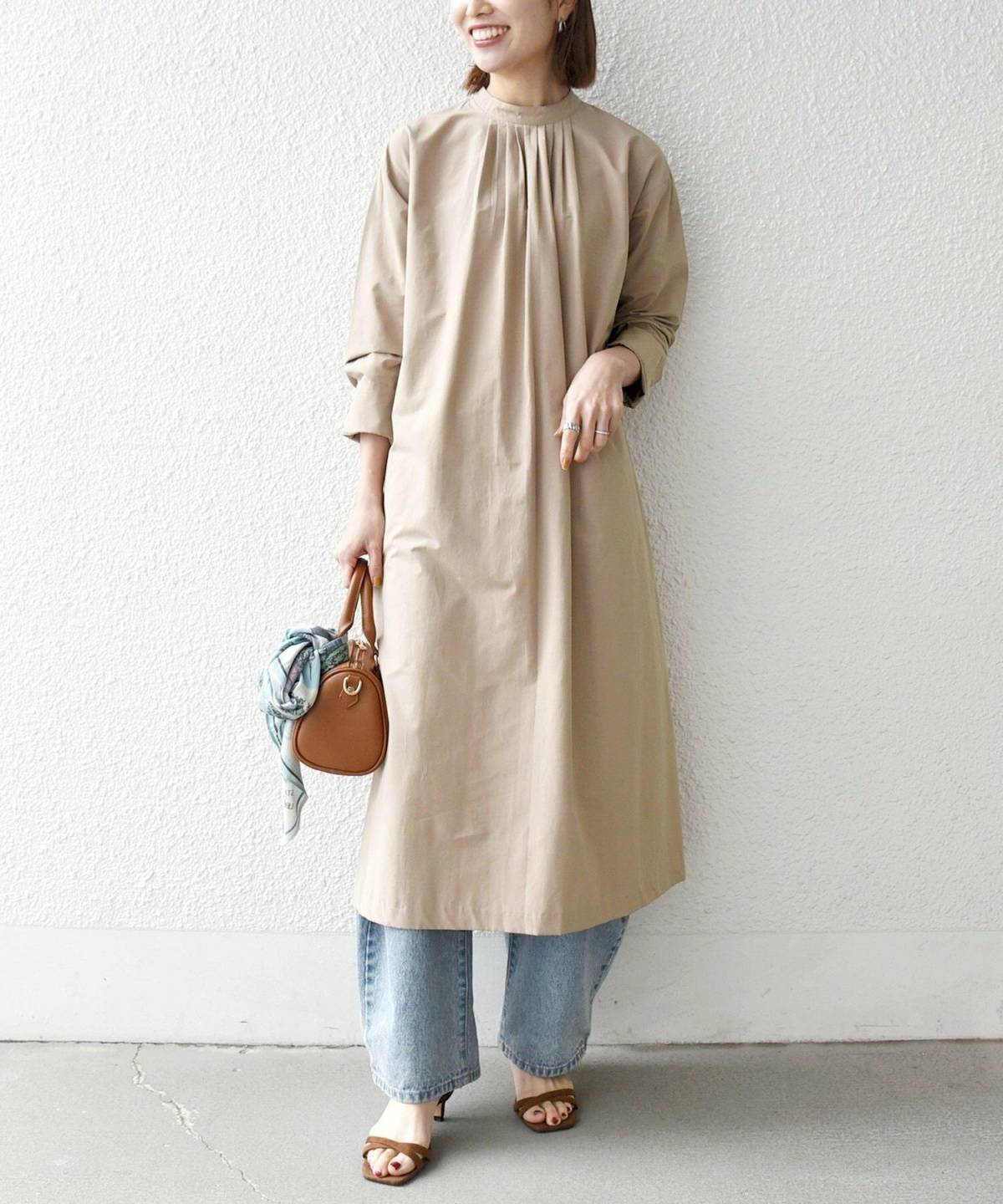 5月の大阪コーデ シャツワンピース デニム