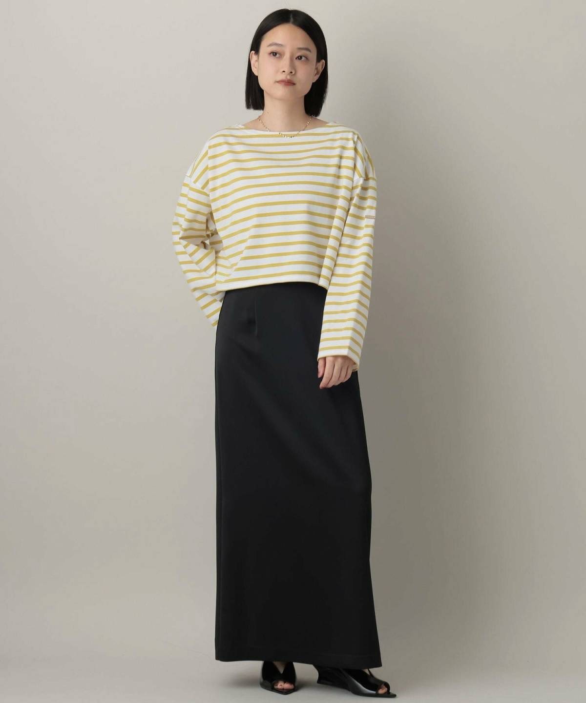 5月の大阪コーデ ボーダーカットソー  ロングスカート