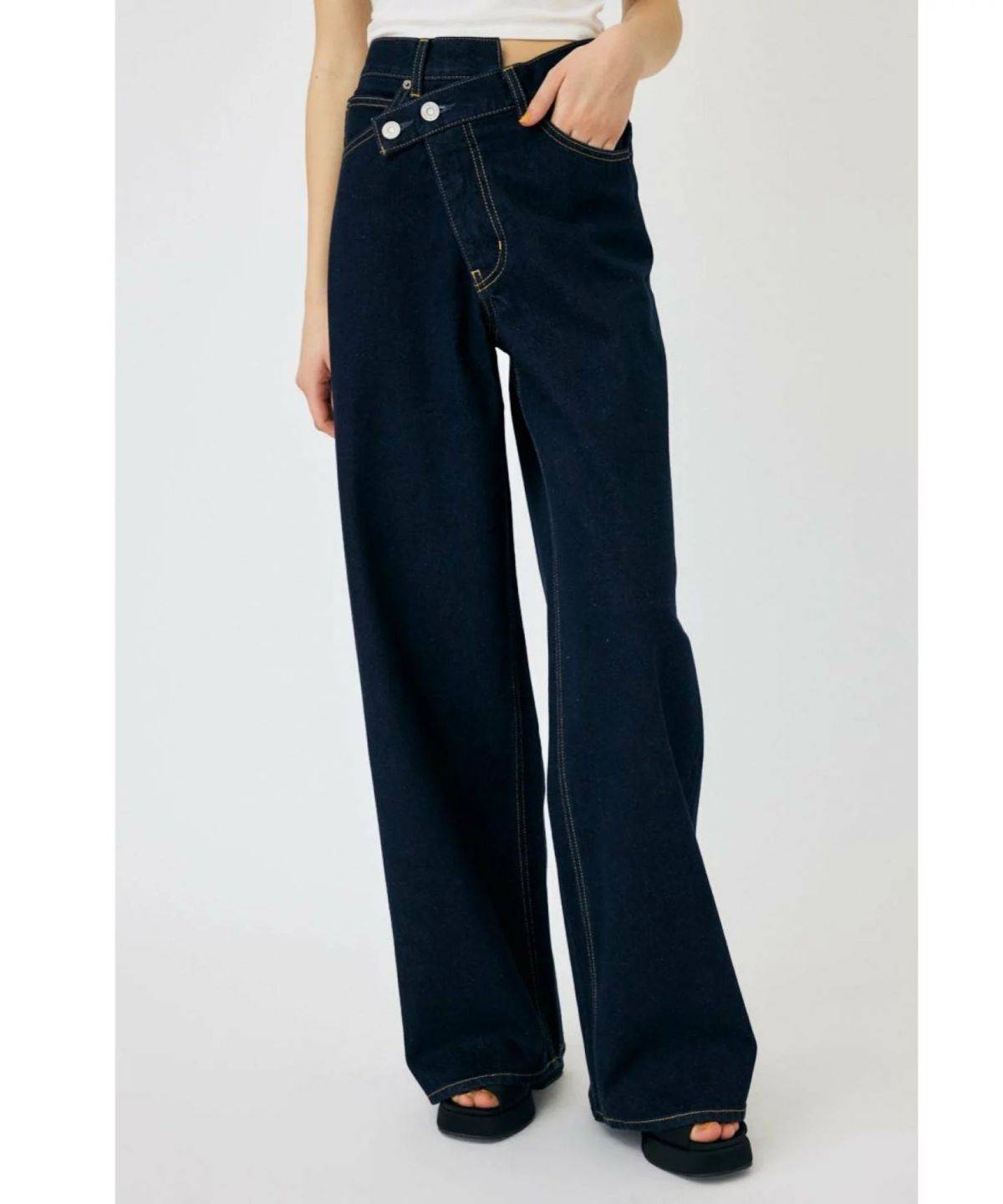 MOUSSY CROSS WAIST WIDE ストレート