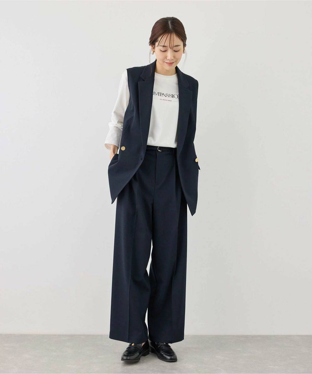 ROPE' PICNIC カナパベルト付きワイドパンツ