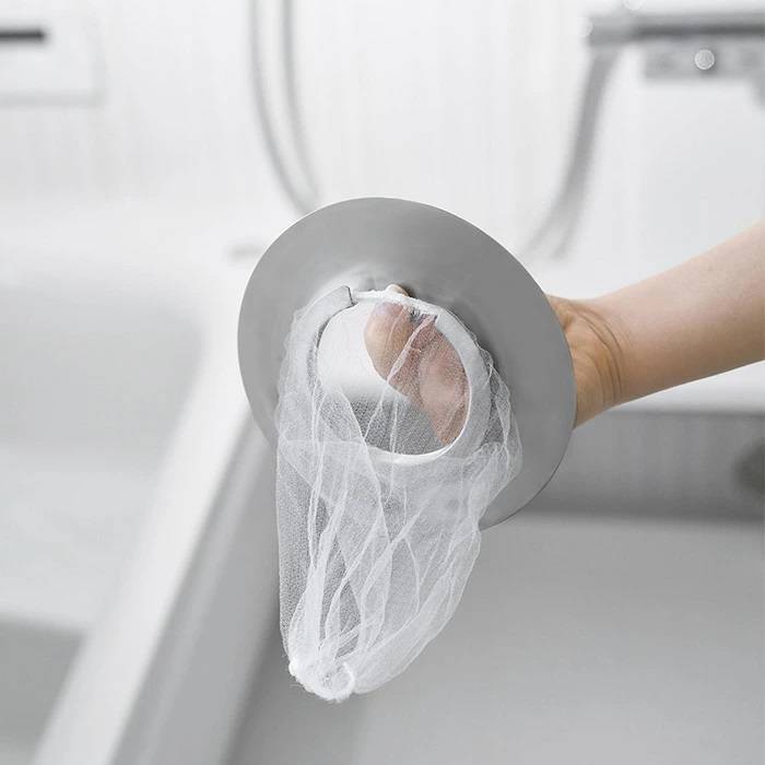 山崎実業tower 水切りネットが交換しやすいお風呂の排水口ネットホルダー