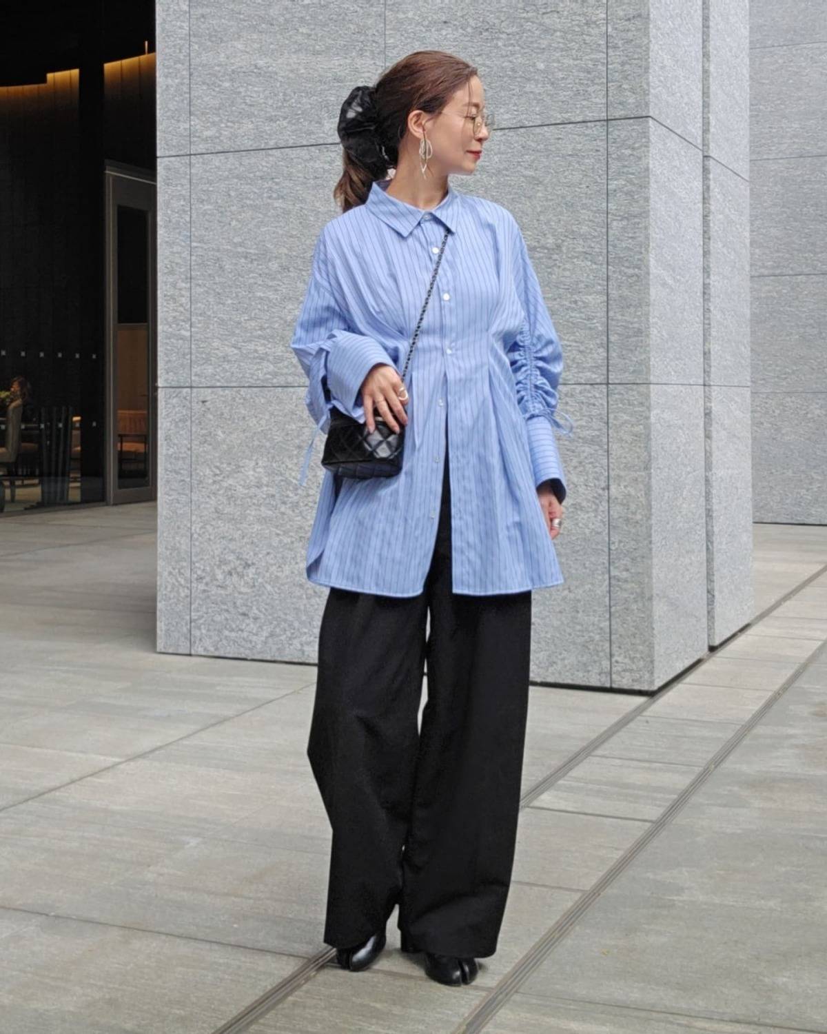 ロングシャツを合わせる♡