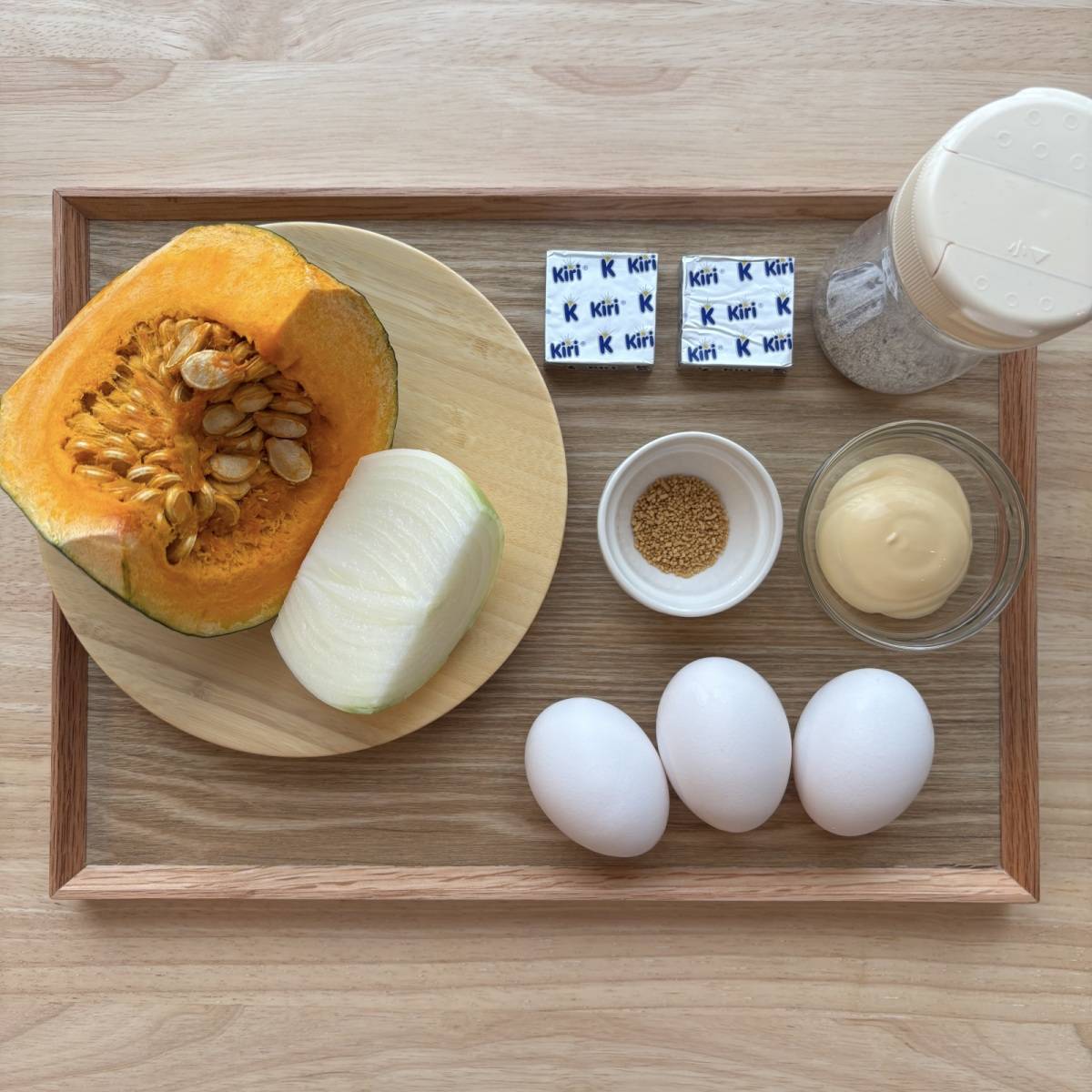 JA全農公式の「かぼちゃとたまごサラダ」のレシピ