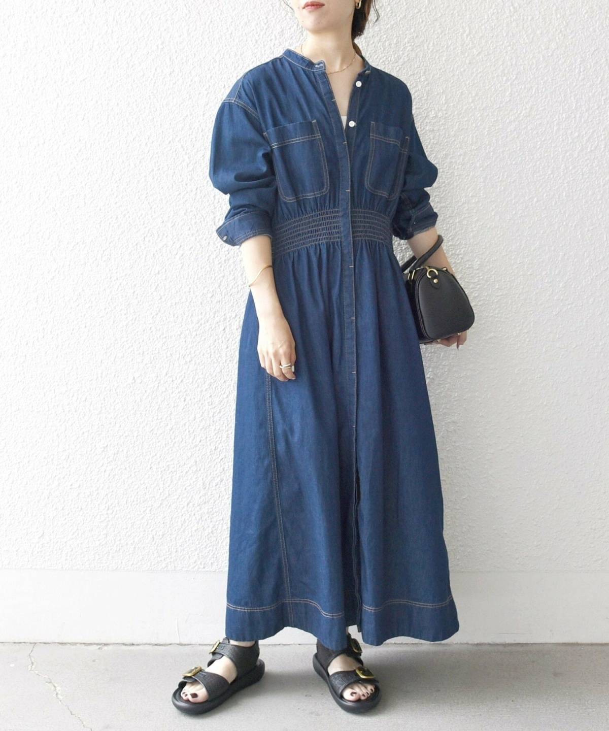 4月の沖縄コーデ デニムワンピース