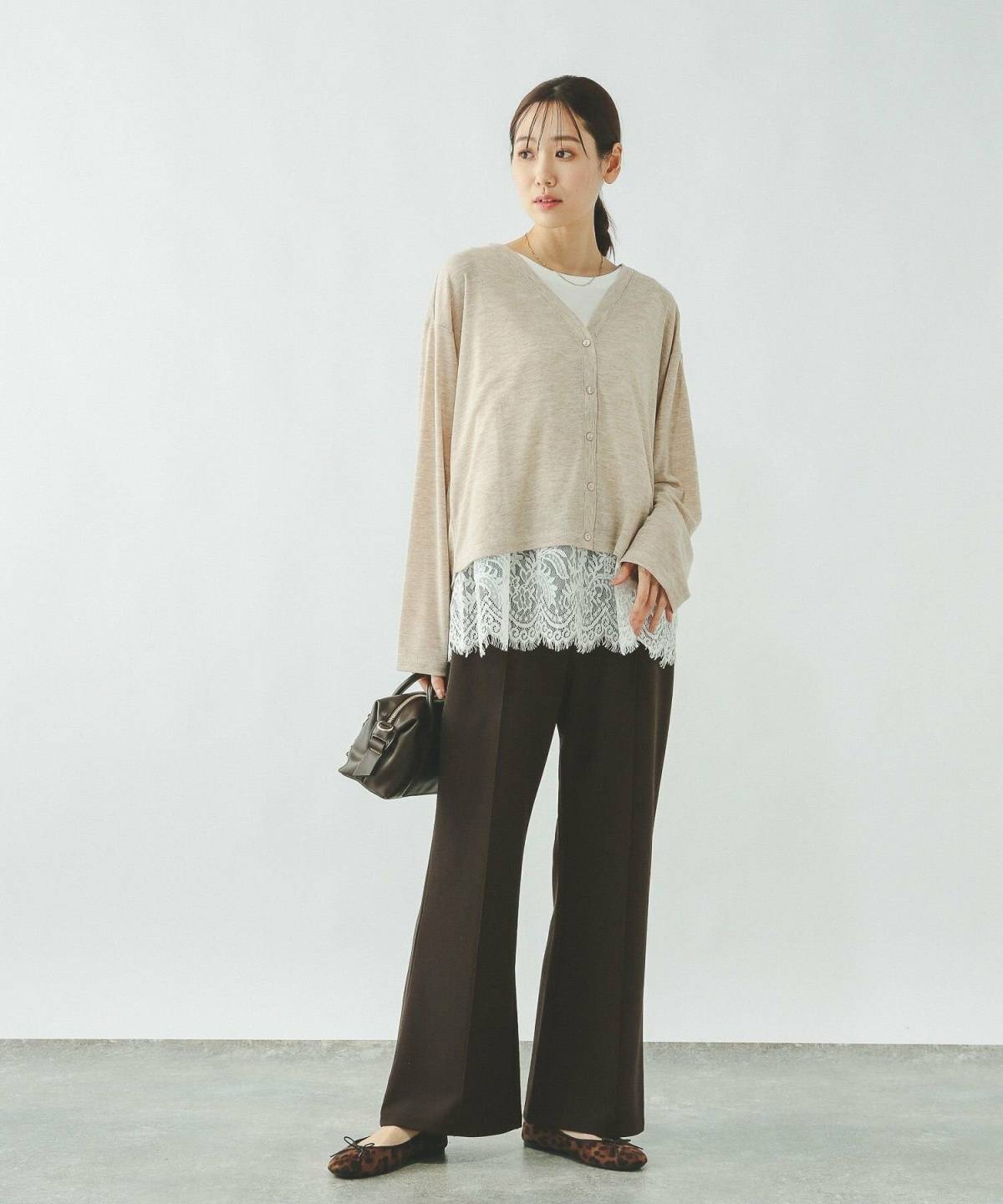 4月の沖縄コーデ レーストップス カーディガン