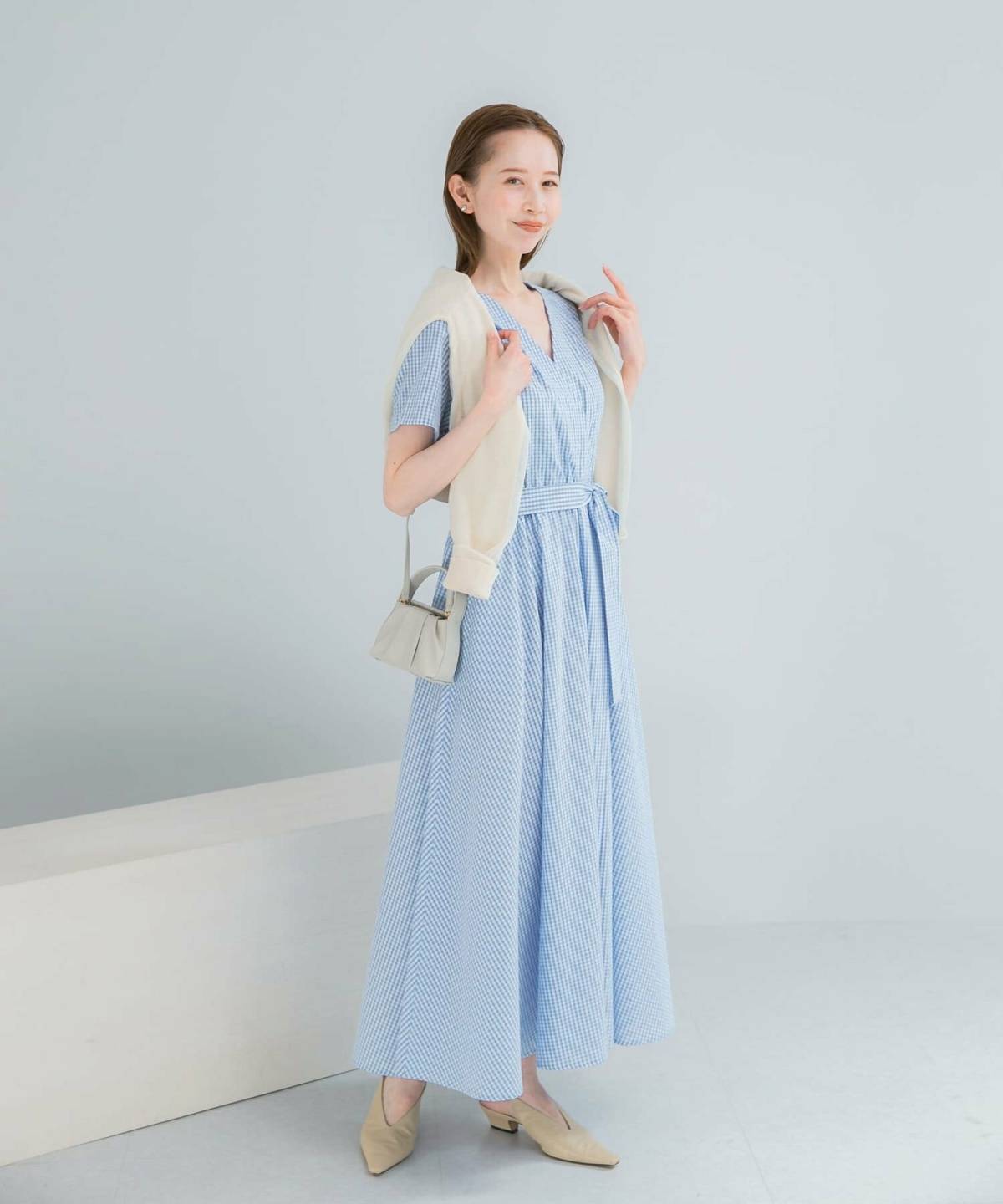 5月の沖縄コーデ チェックワンピース