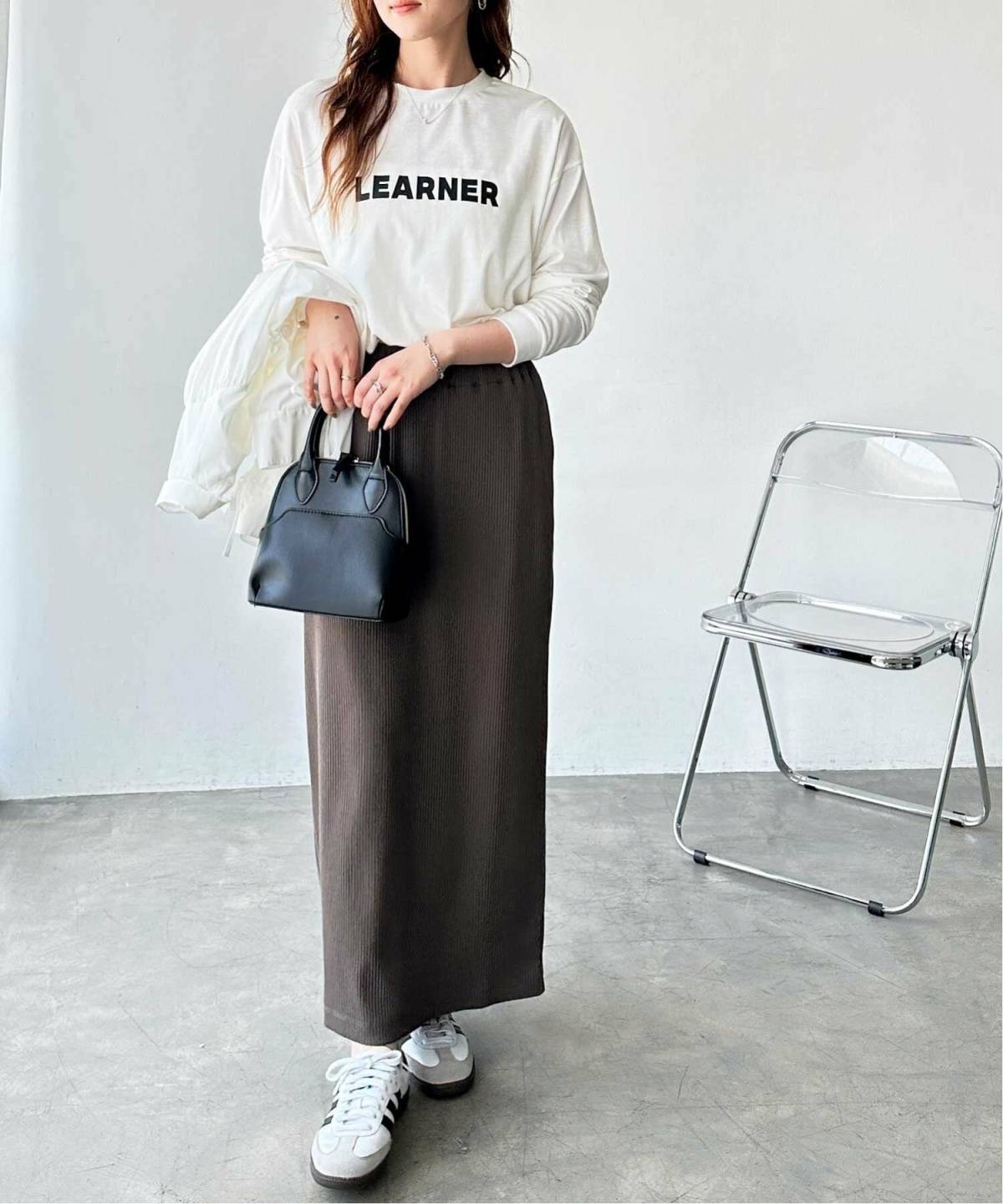 5月の京都コーデ ロゴT タイトスカート