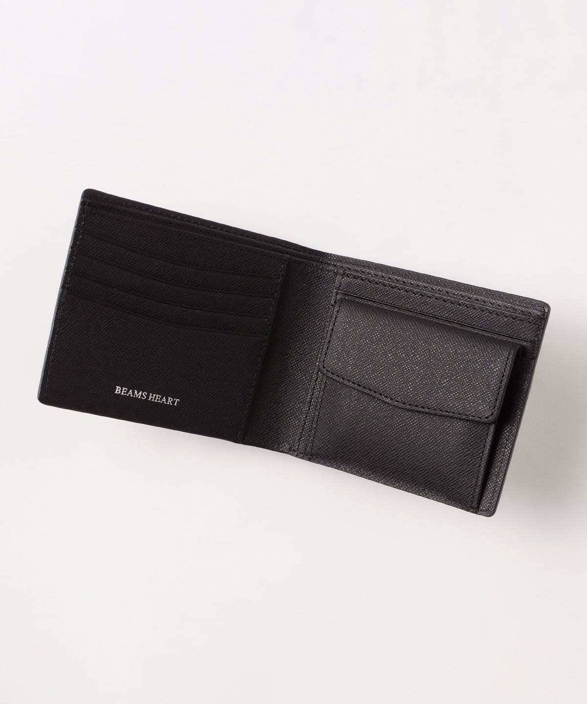 メッシュ 型押し レザー 2つ折り ウォレット