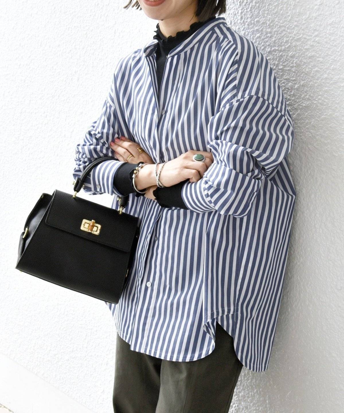 SHIPS バンドカラーシャツ