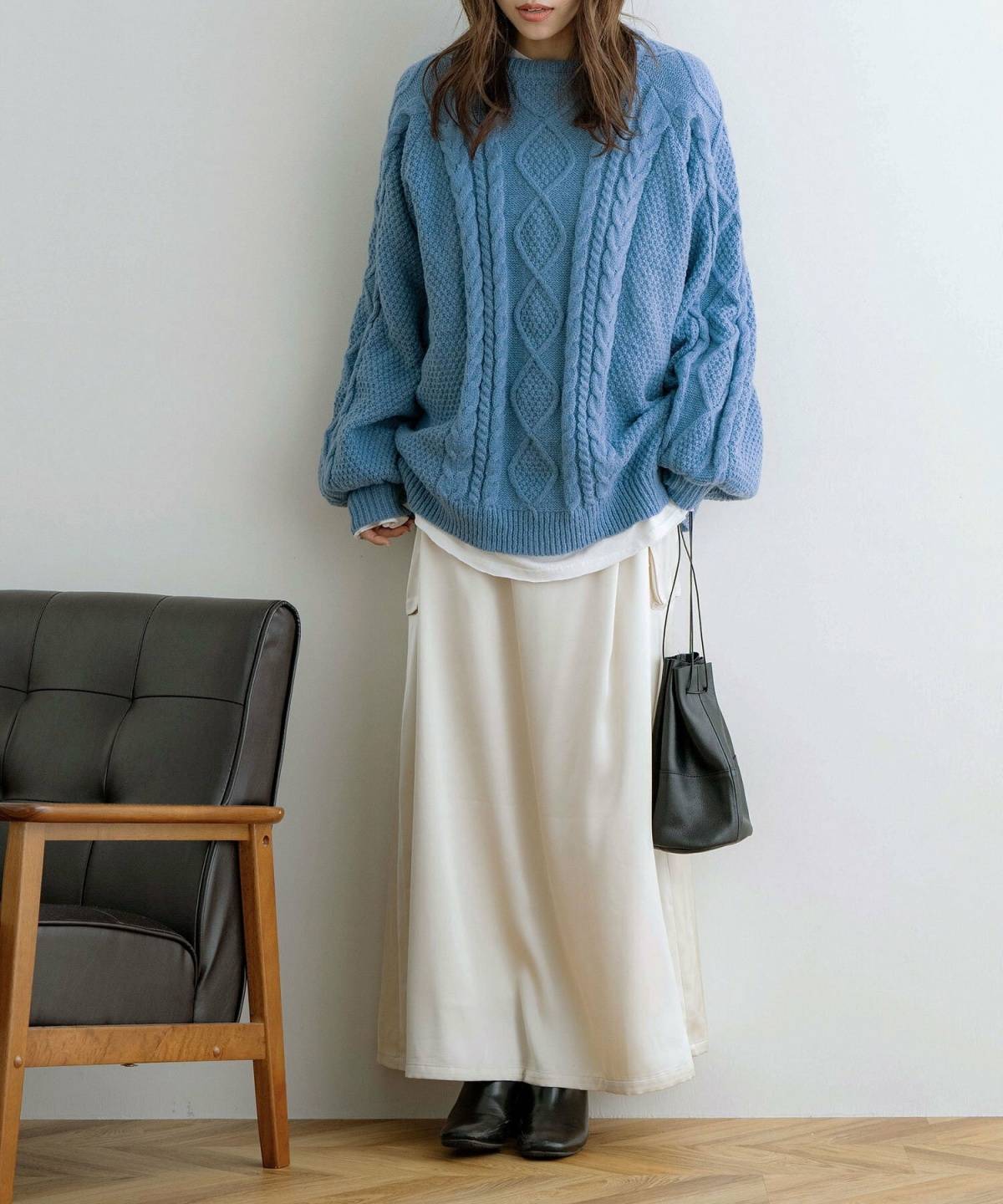 5月の北海道コーデ 春色ニット ロングスカート