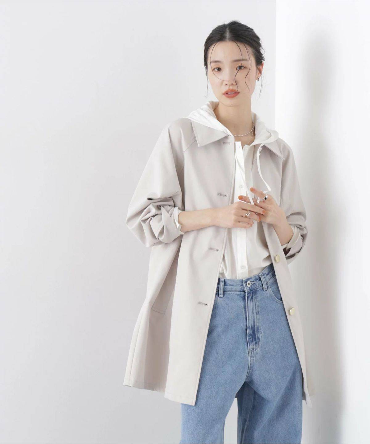 NANO universe 撥水加工ステンカラーミドルコート