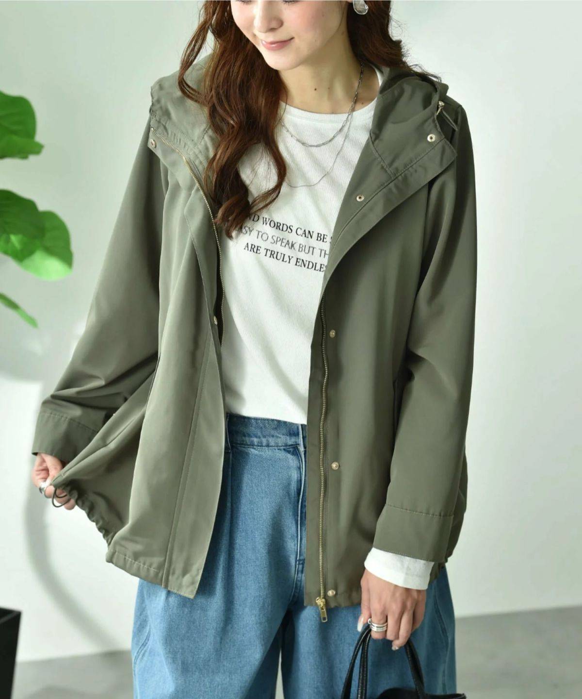 INTERPLANET 【撥水・UV加工】キルトライナー付フードショートコート