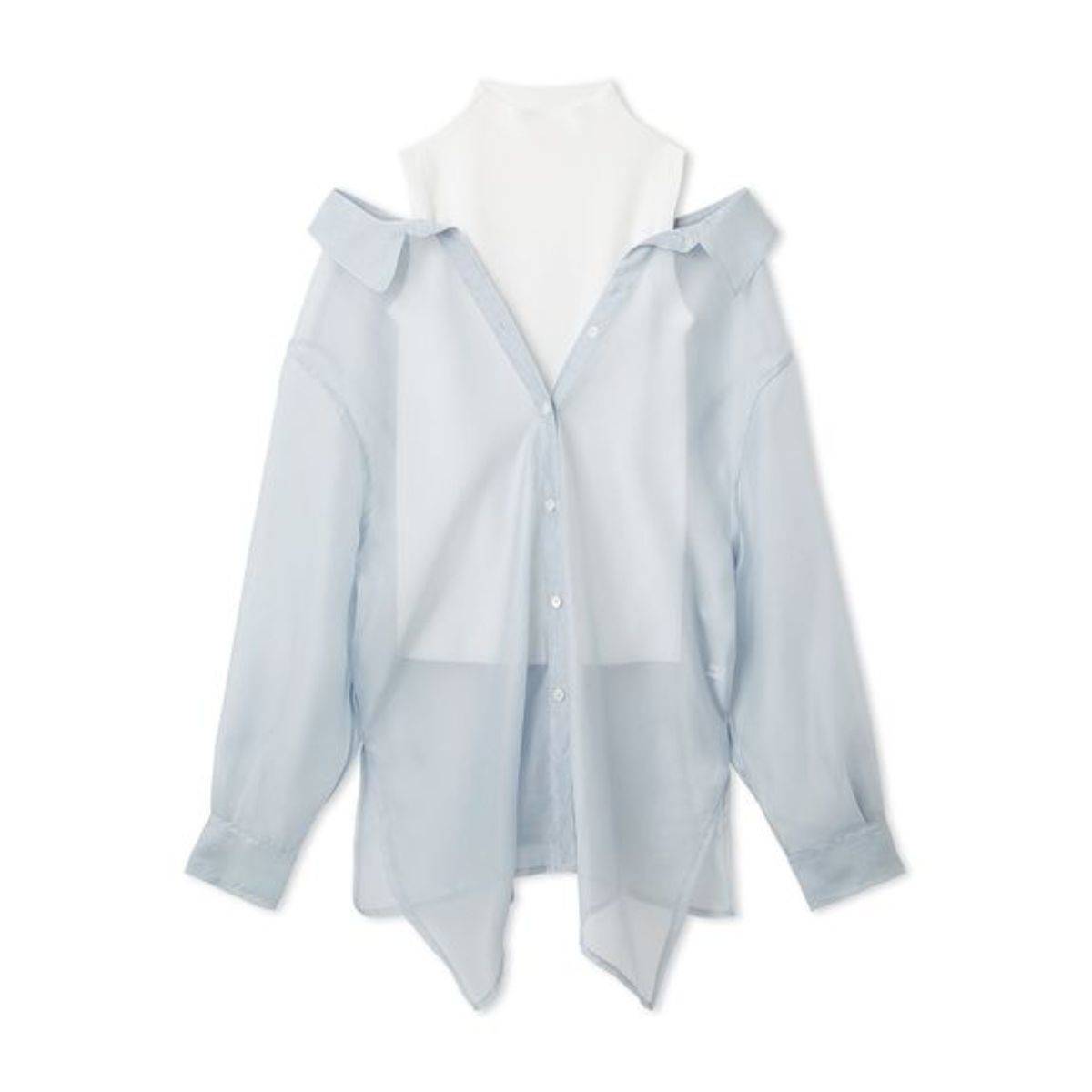 FRAY I.D セミシアーシャツレイヤードニット