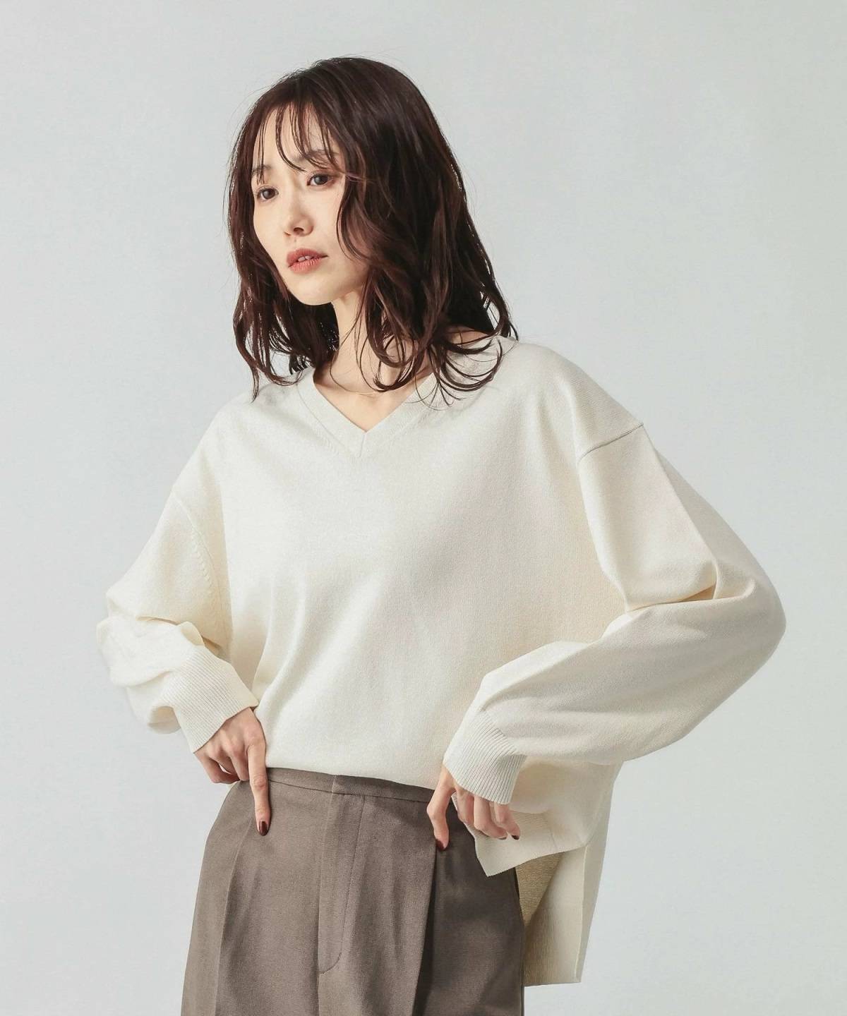 GLOBAL WORK ドライタッチVネックプルオーバー