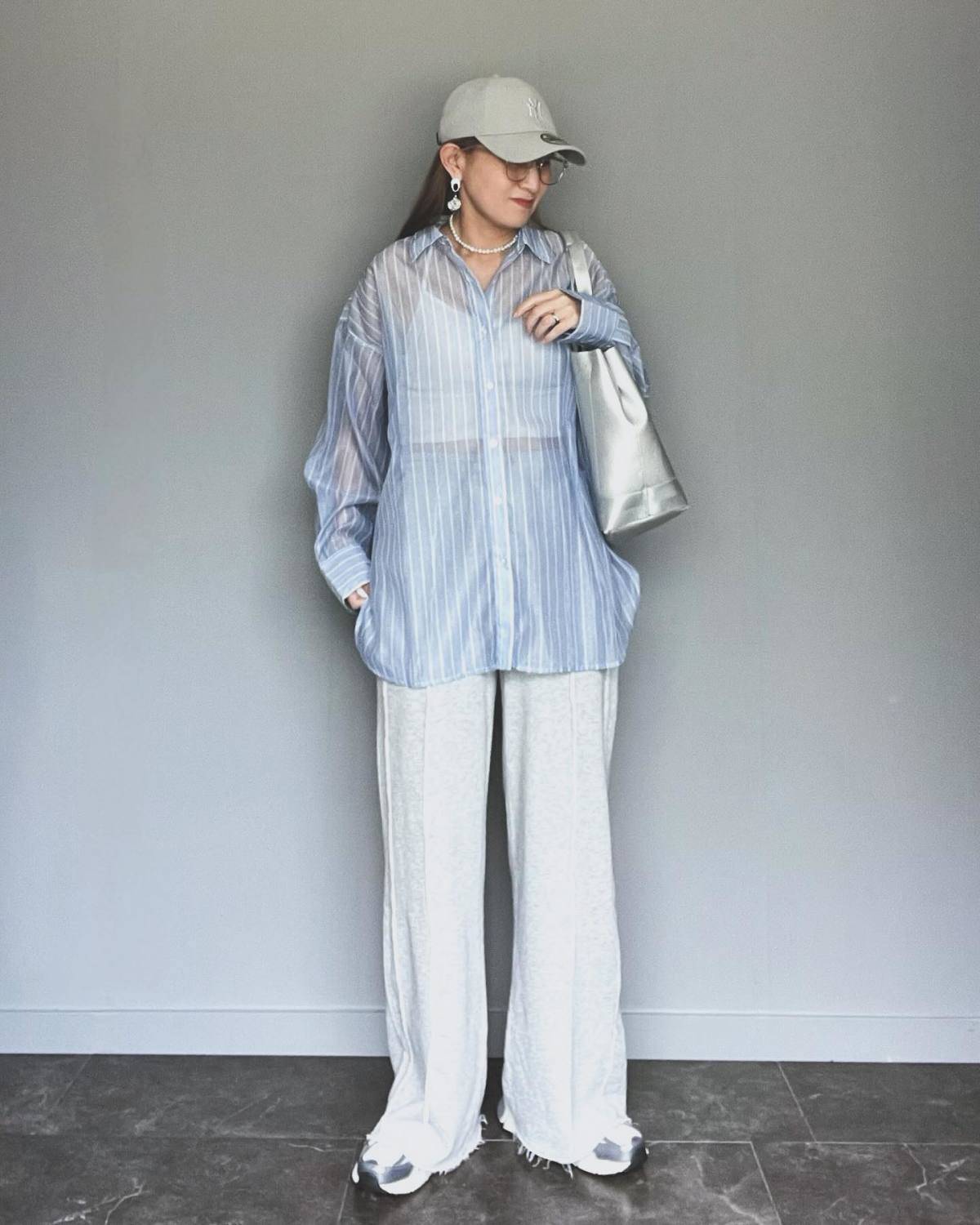 シアーシャツを合わせる♡