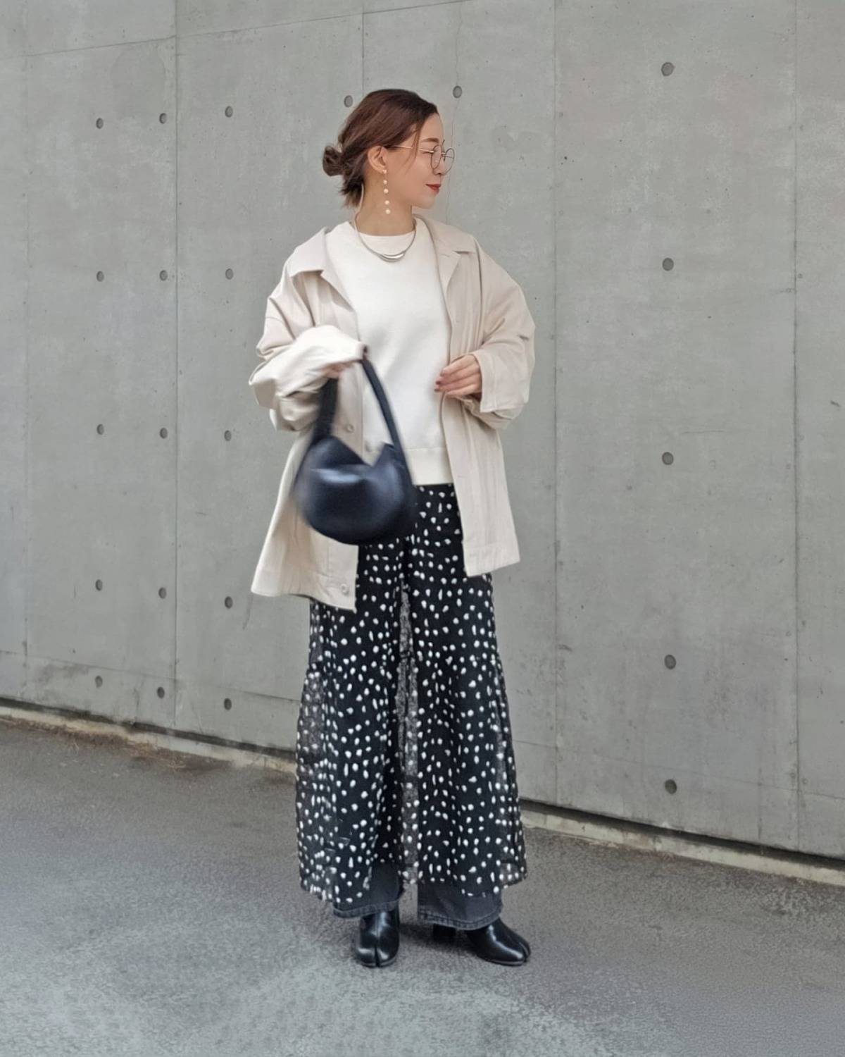 ロングスカートを重ね着する♪