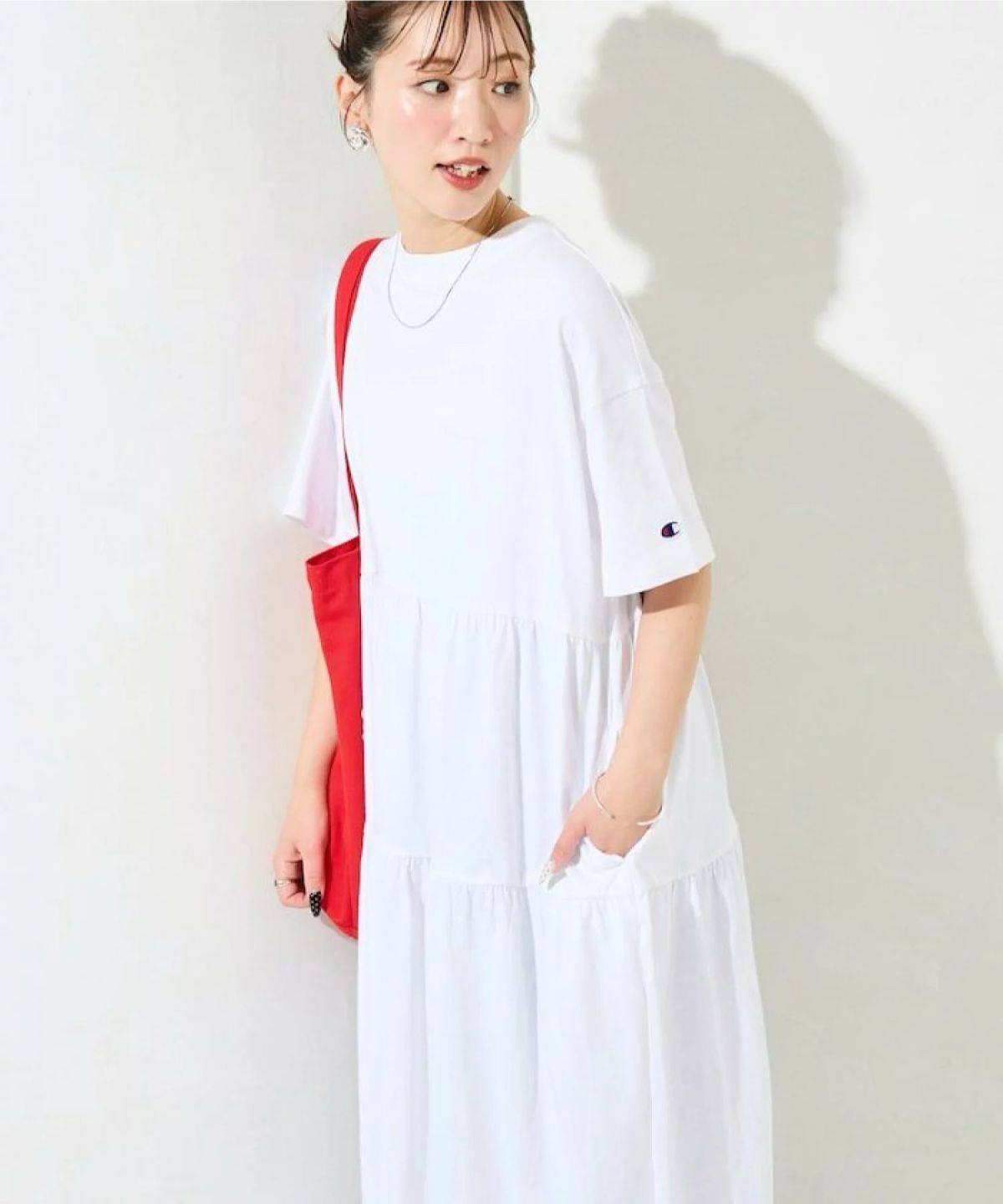 Champion 別注ティアード切り替えワンピース