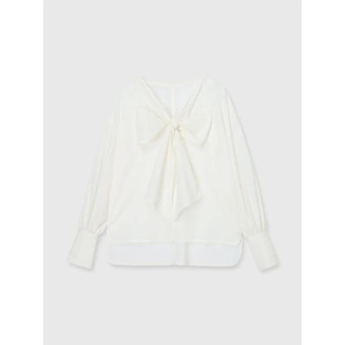 ánuans フロントリボンブラウス