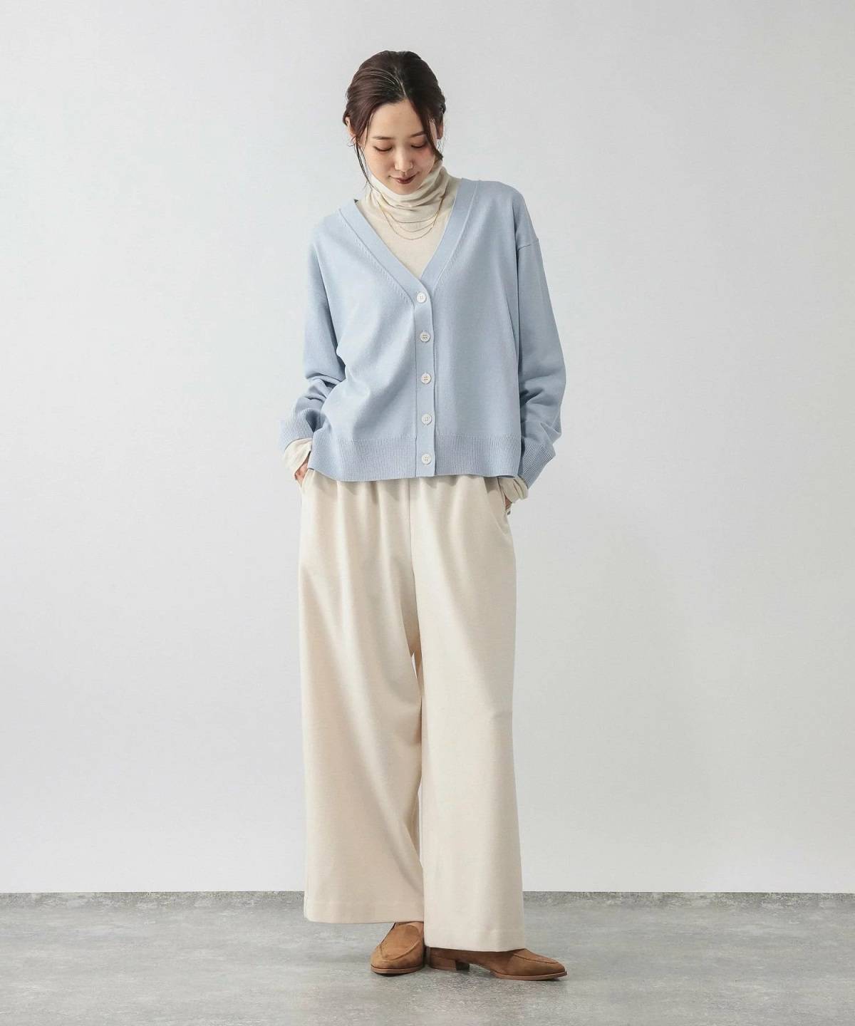 GLOBAL WORK ドライタッチVネックカーディガン長袖