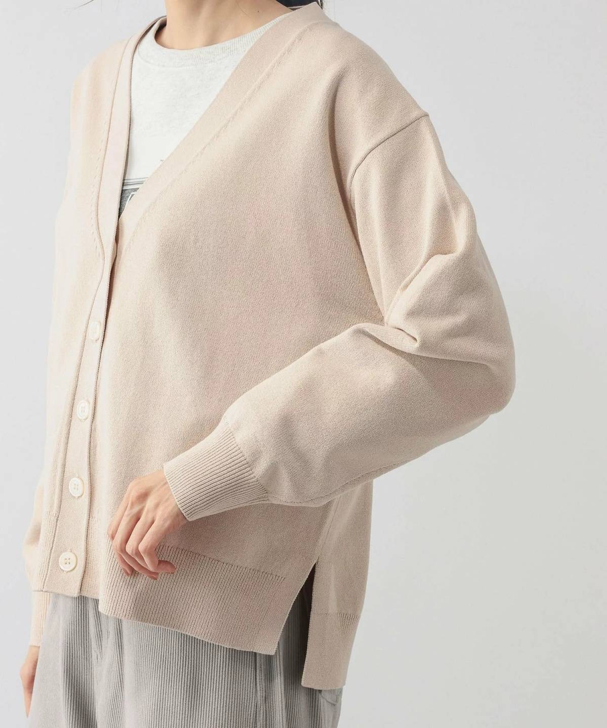 GLOBAL WORK ドライタッチVネックカーディガン長袖