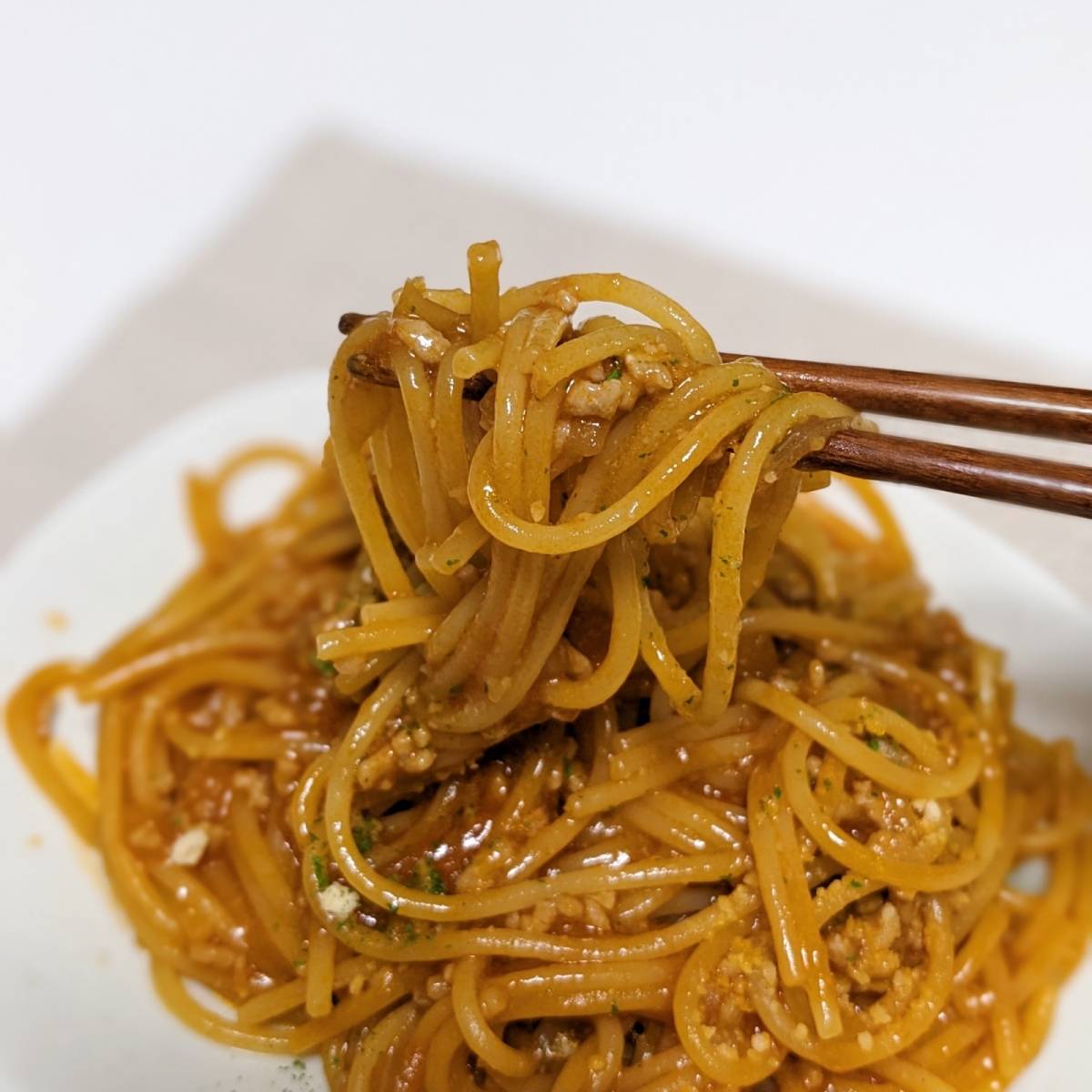 マ・マー公式の「カレー風味のミートソース」のレシピ