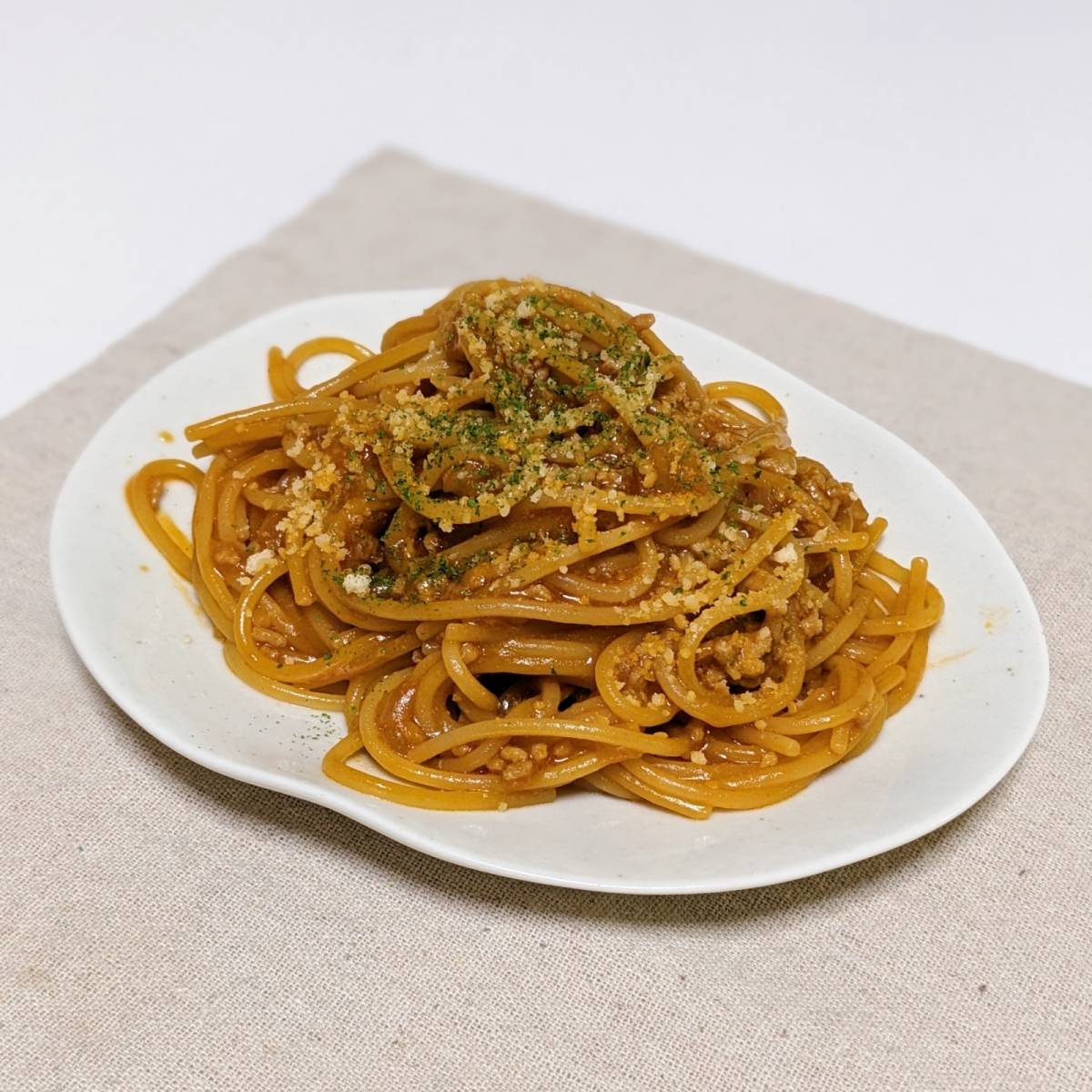 マ・マー公式の「カレー風味のミートソース」のレシピ