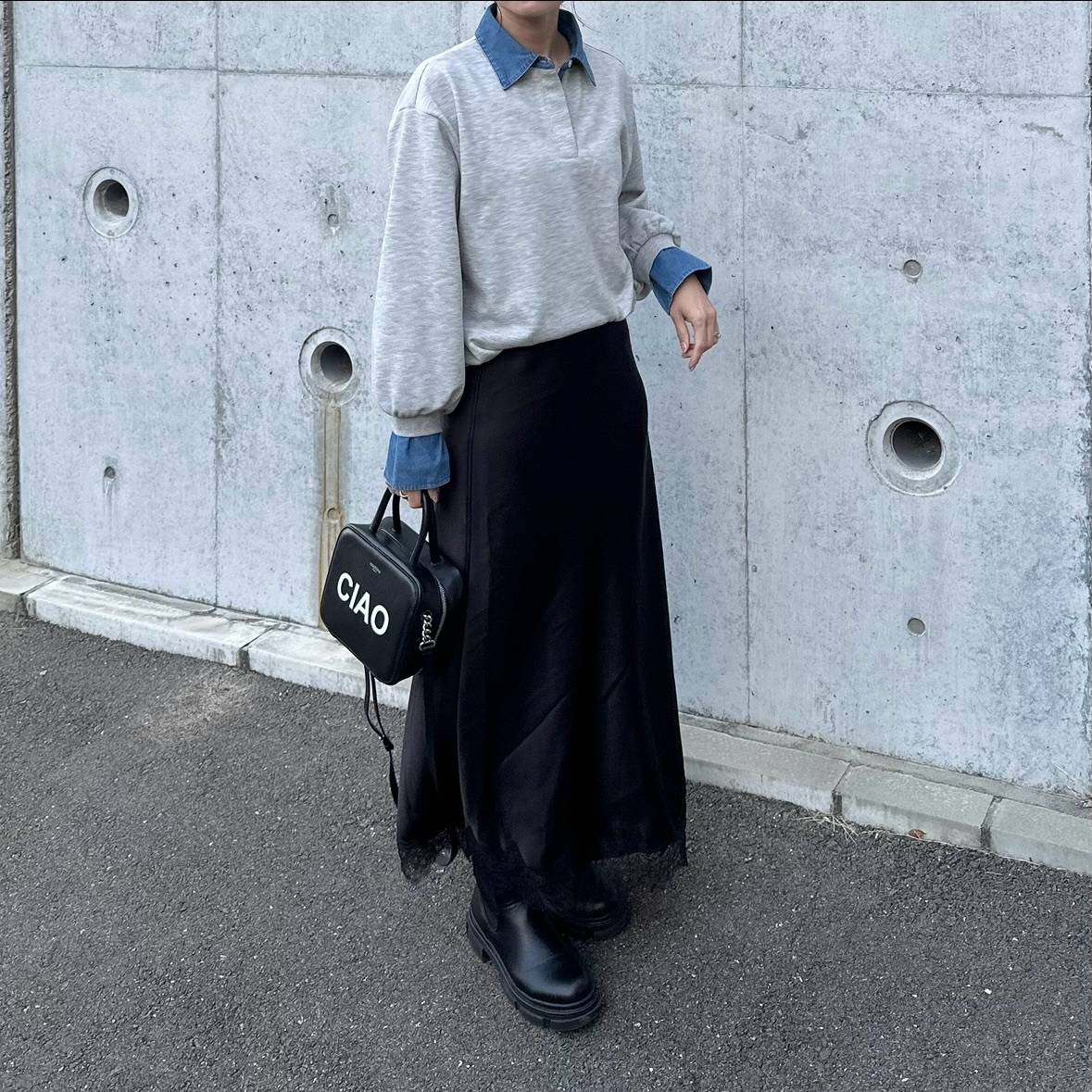 重ね着風トップスを合わせる♪