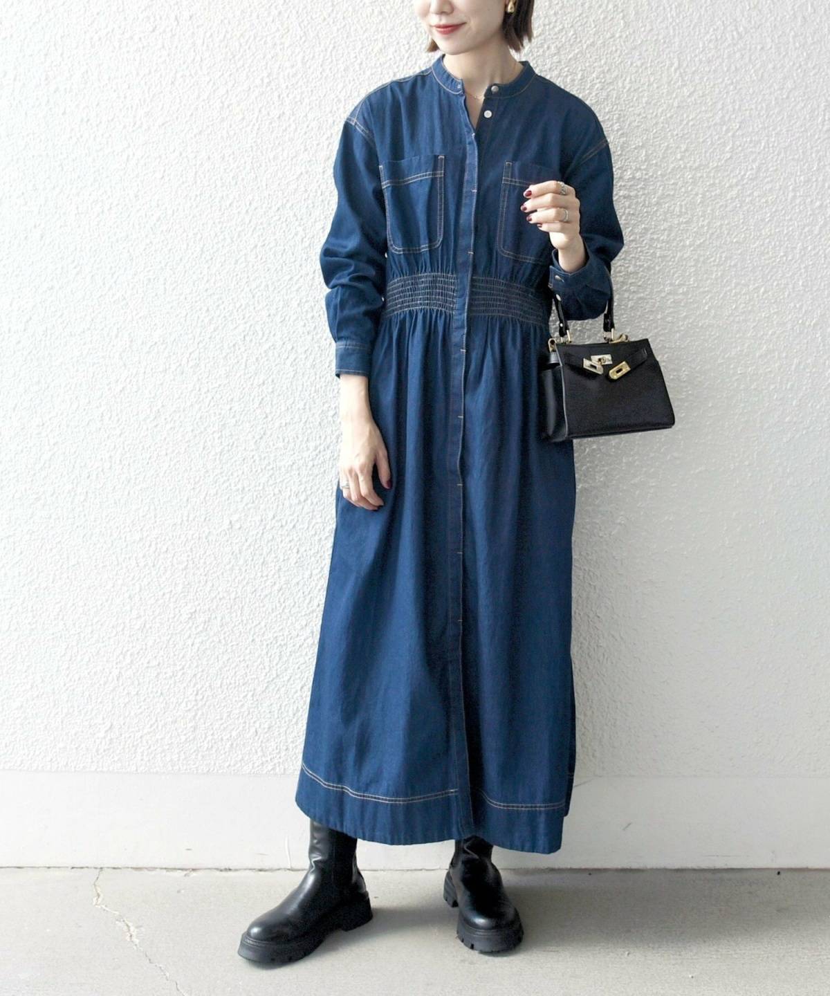 10月の京都コーデ デニムワンピース
