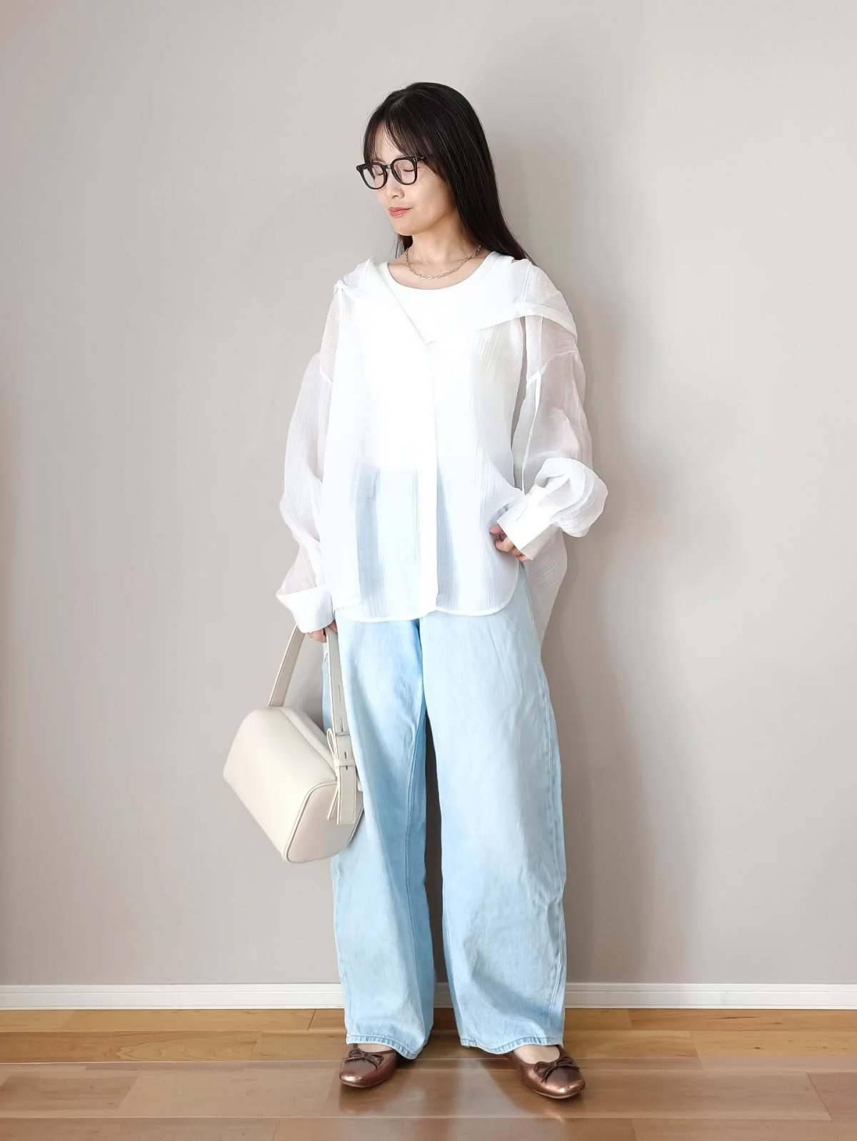 シアーシャツを合わせる♡
