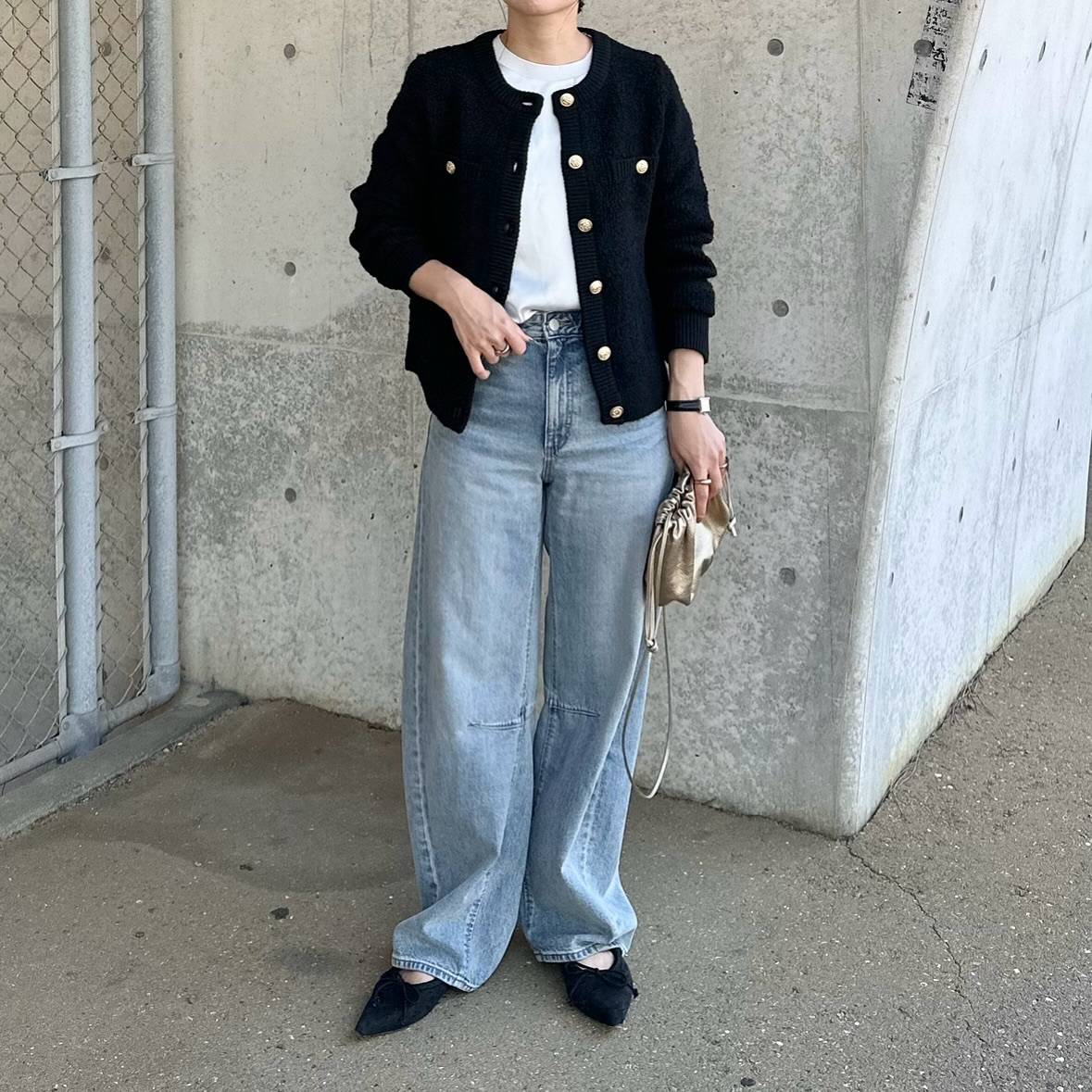 Tシャツ×ジャケット風カーディガン