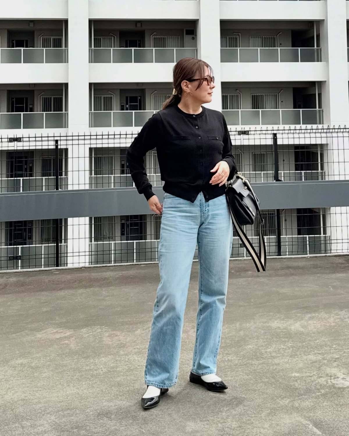 デニムパンツを合わせたMIXコーデ