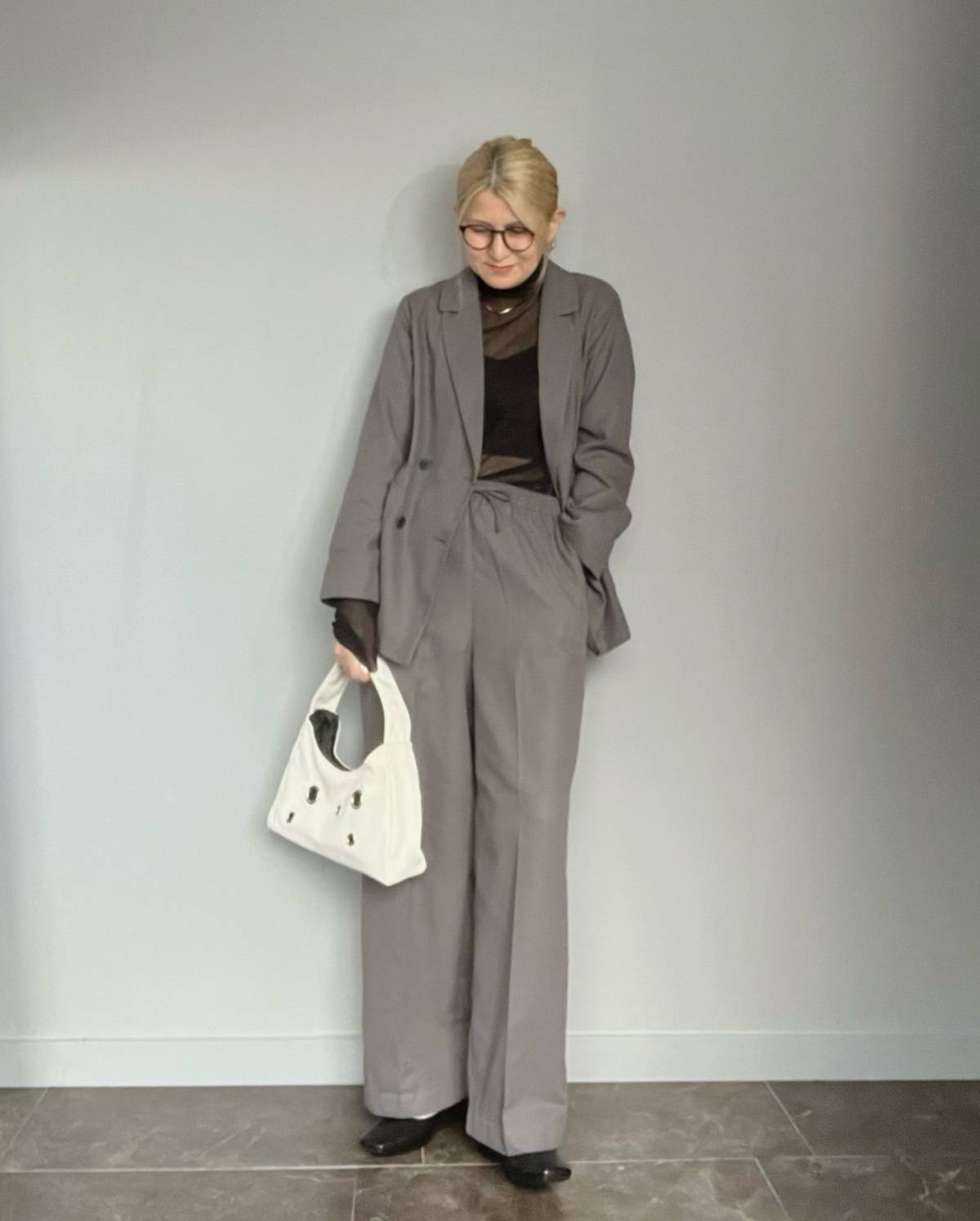 セットアップのインナーにシアートップスを選ぶ♡