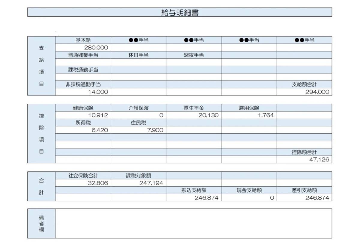 給与明細　子育て　リーダー職