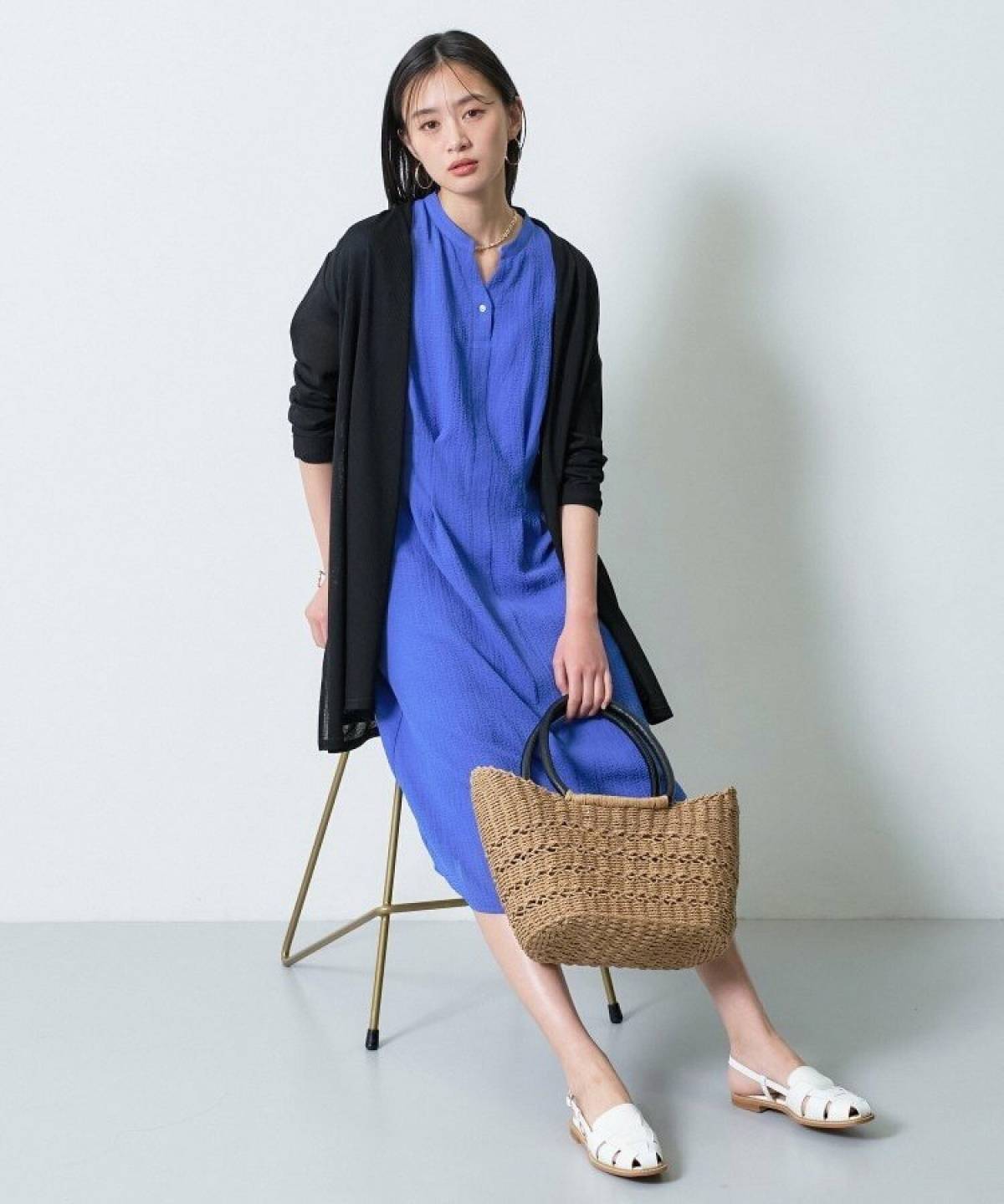 【40代の黒カーディガン】おすすめ夏コーデ