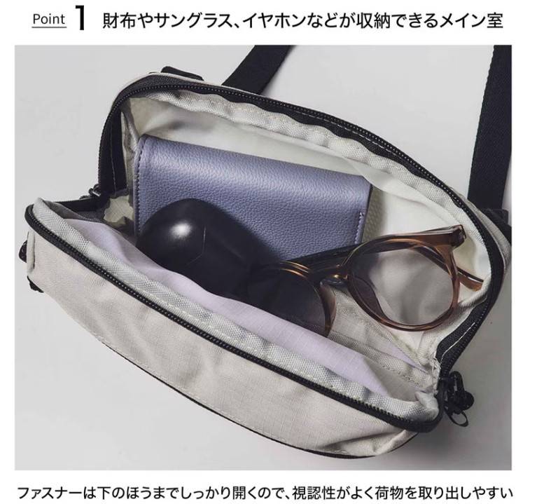 smart 2026年6月号 背面メッシュ＆キーフック付きショルダーバッグ