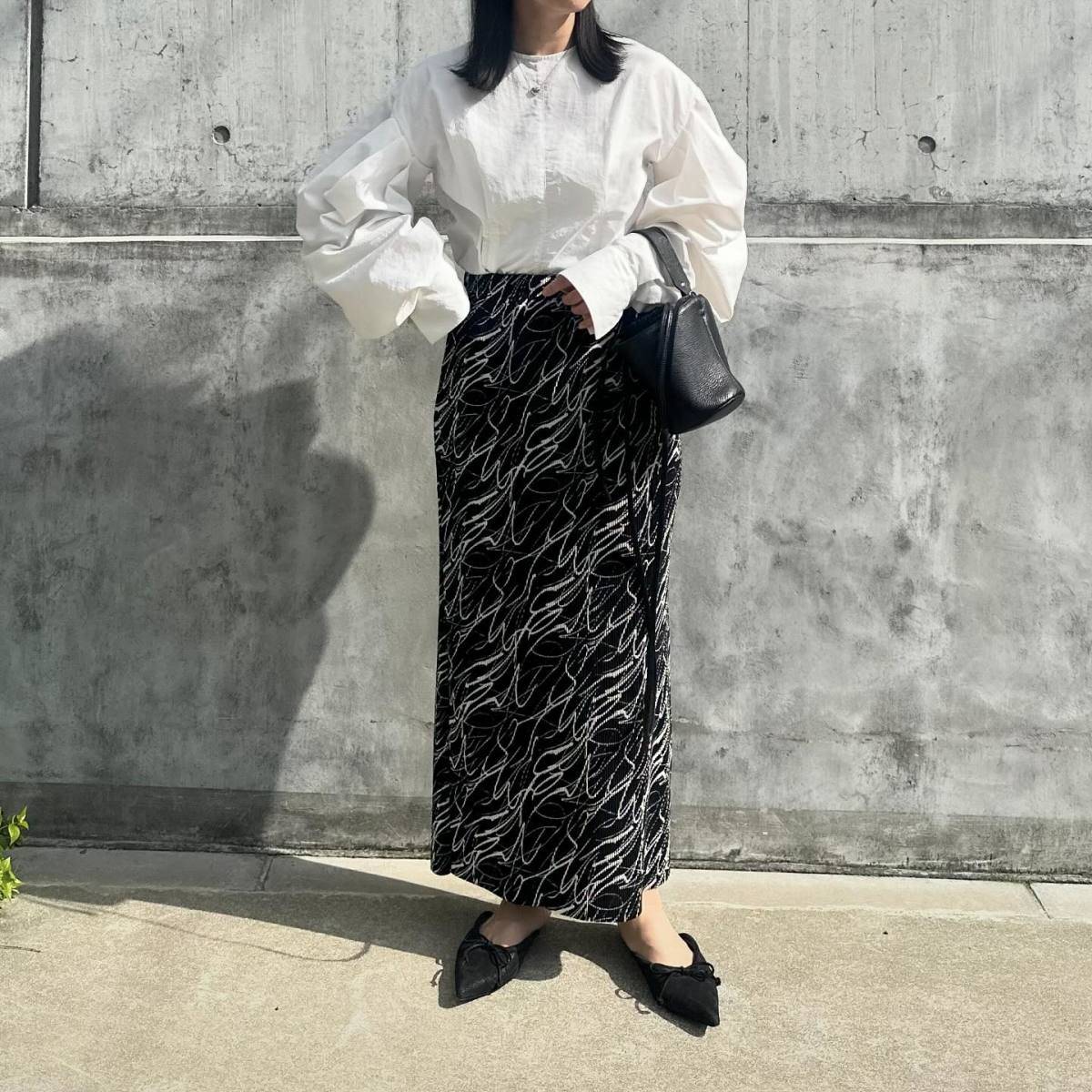 柄物スカートを合わせる♡