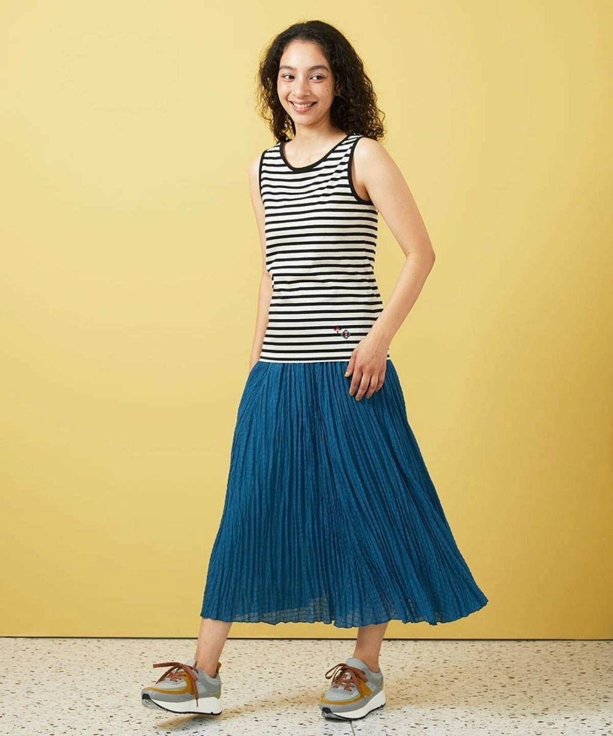 6月の沖縄コーデ ボーダートップス×フレアスカート