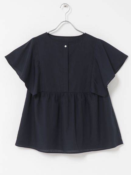 【UVカット/接触冷感】【UR TECH Smart Linen Touch】フレアスリーブブラウス