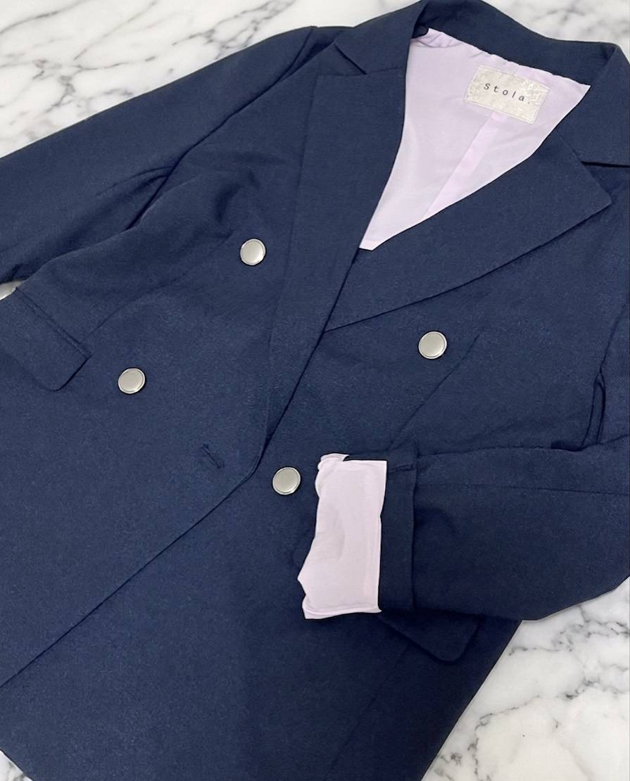 stola.「ダブルブレスト後ろ釦あきジャケット」