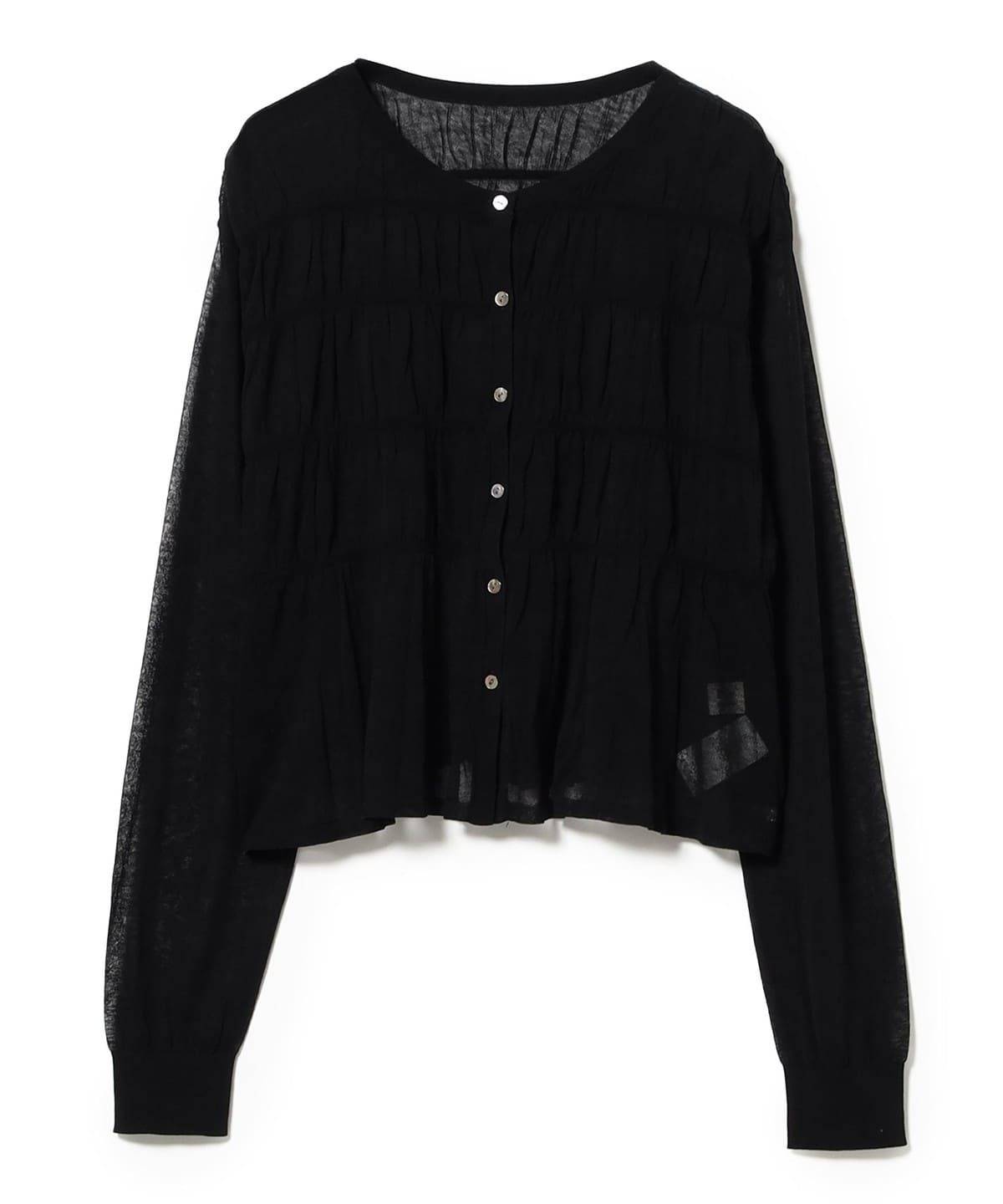 シアーシャーリング クルーネック カーディガン