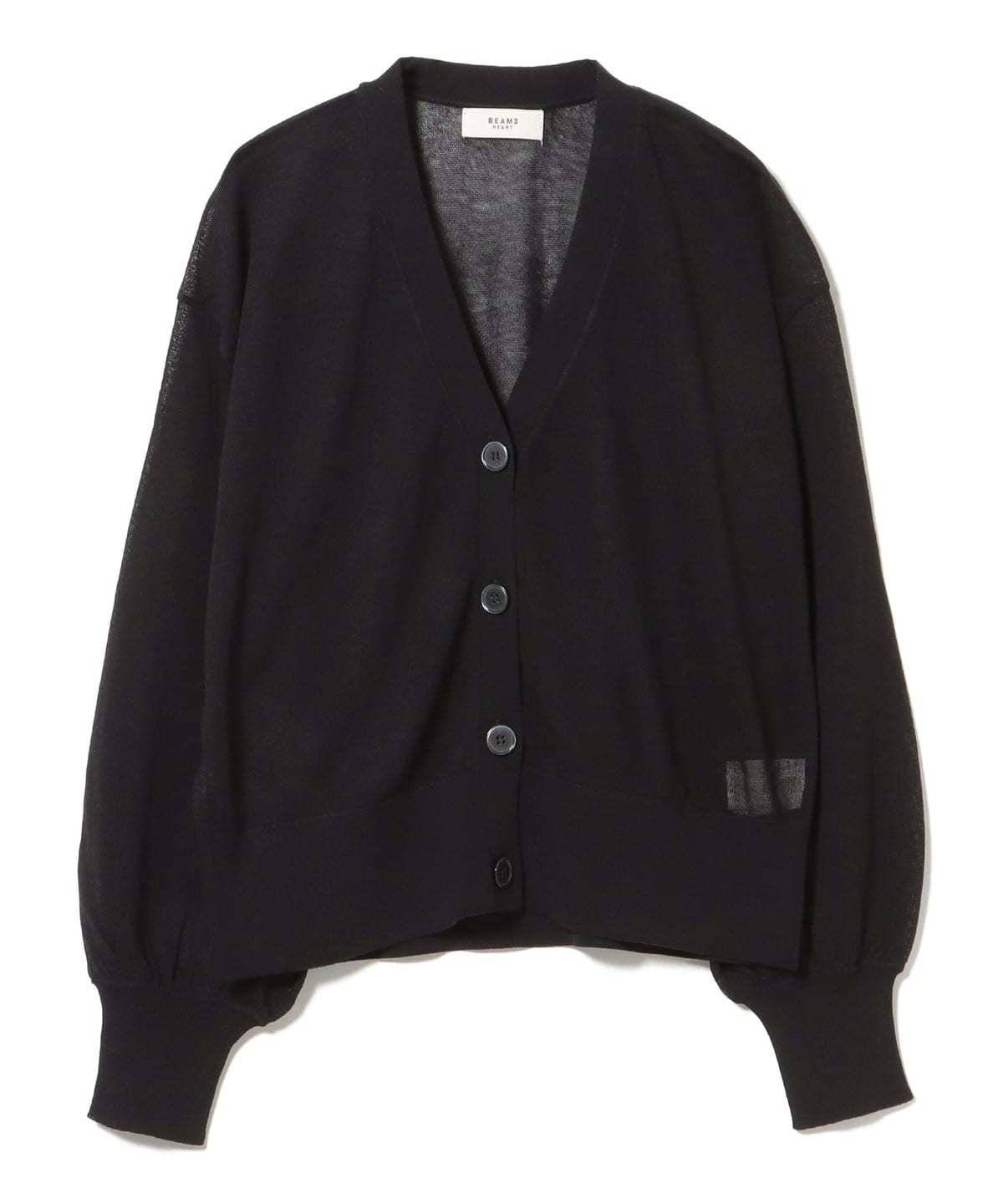 シアー Vネック ニットカーディガン