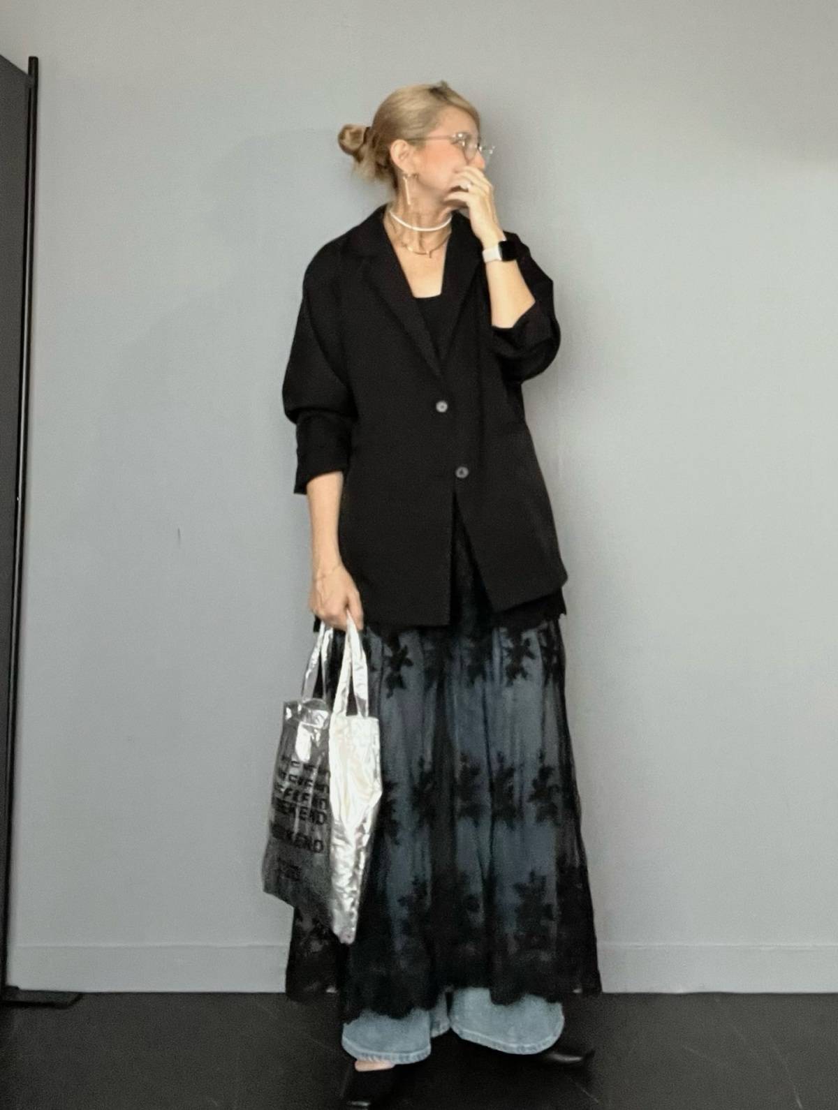 ボトムスの重ね着が◎