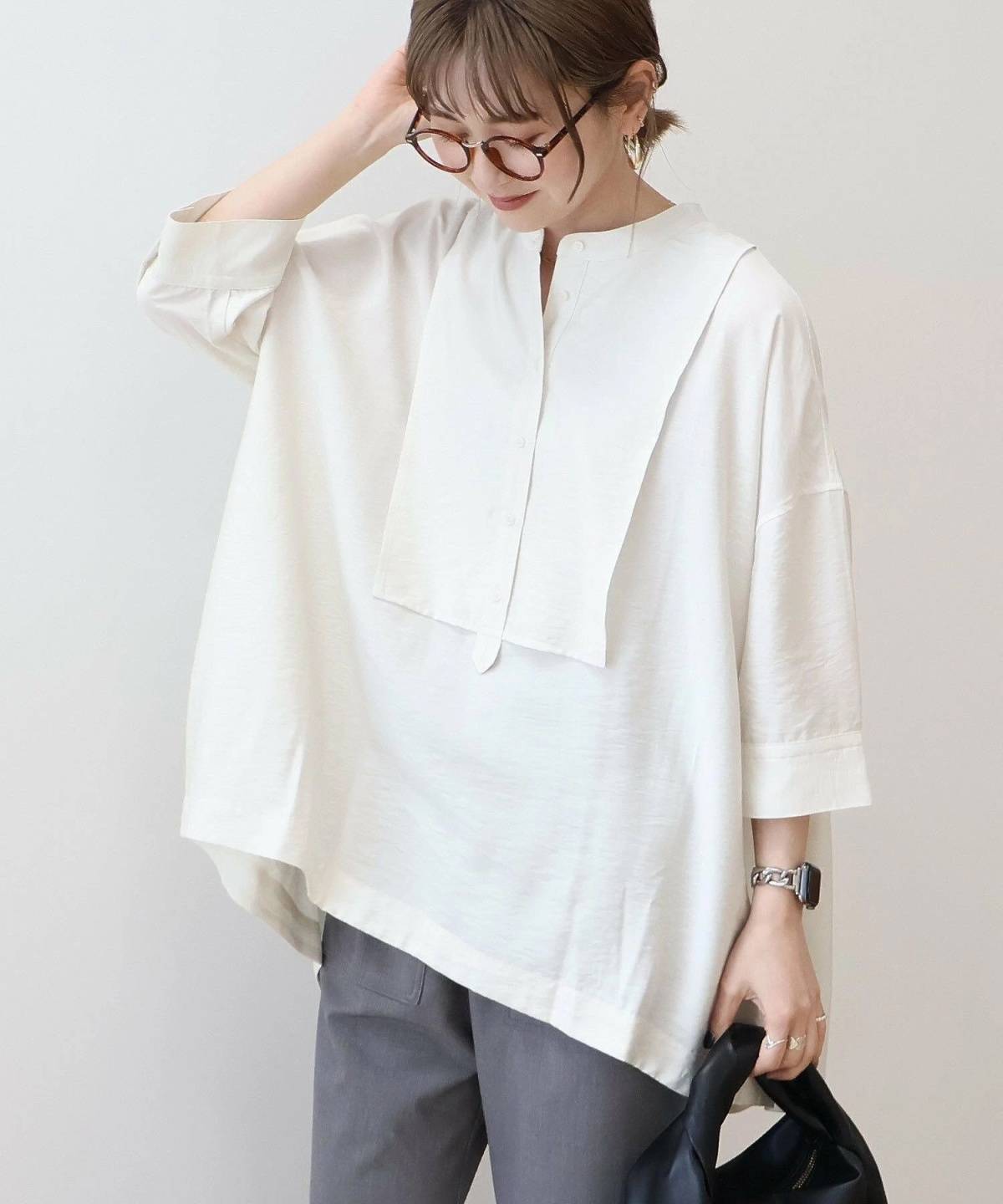 AMERICAN HOLIC 接触冷感バンドカラーチュニック