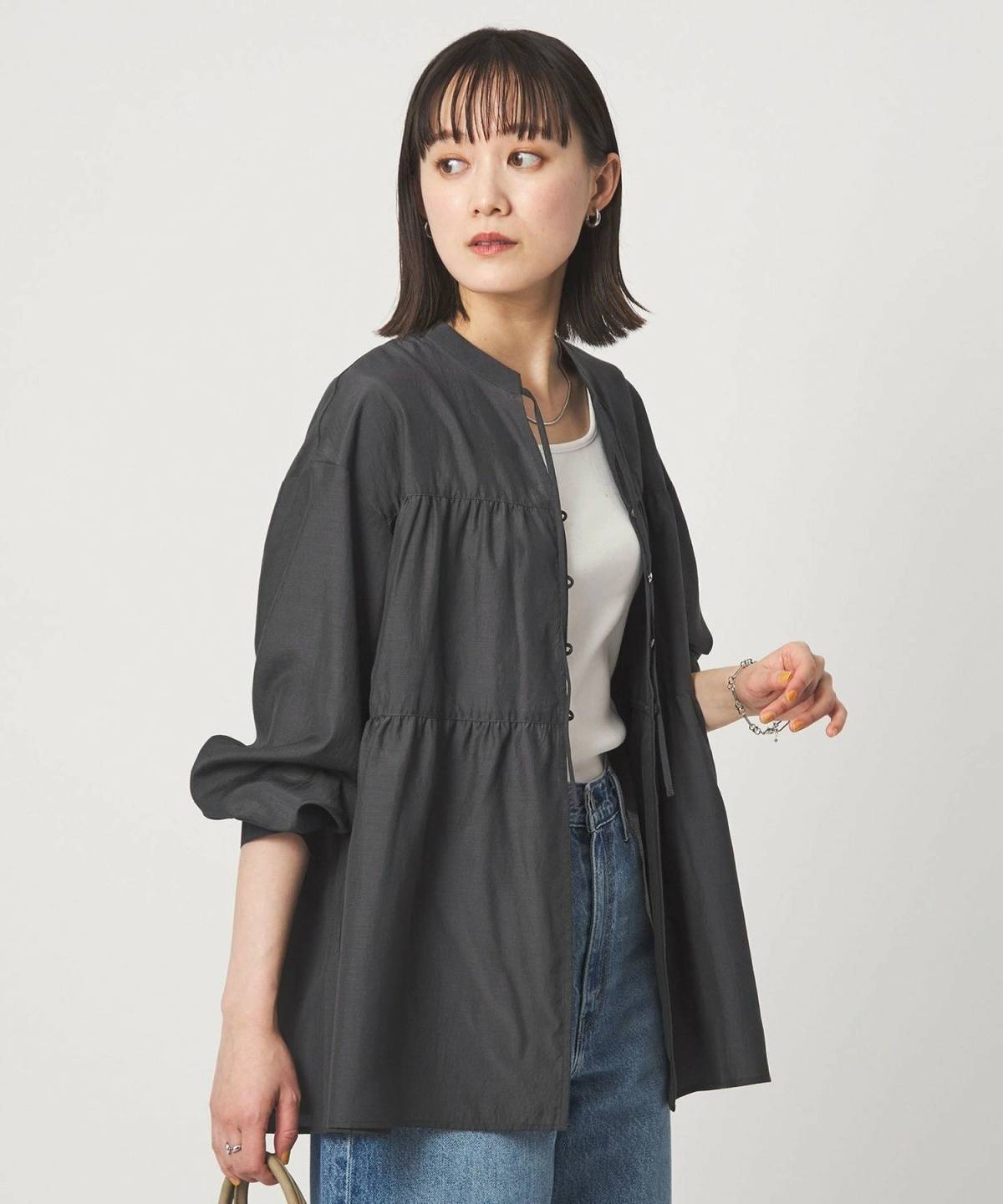 UNITED ARROWS green label relaxing ボリュームギャザーハオリブラウス