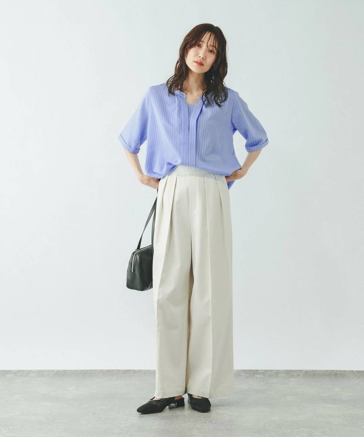 GLOBAL WORK キレイつづく2wayタック5分袖
