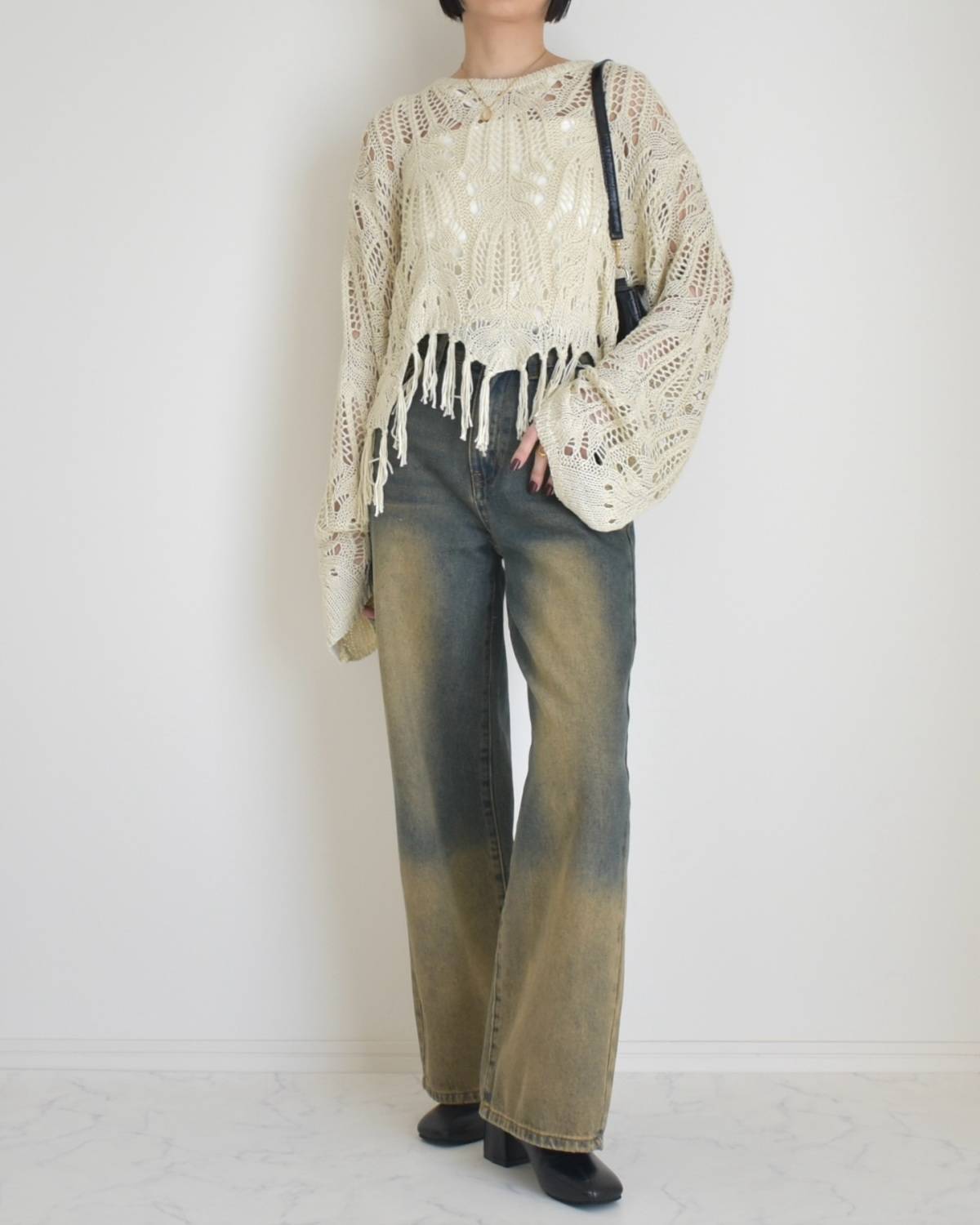 フリンジニットを合わせる！