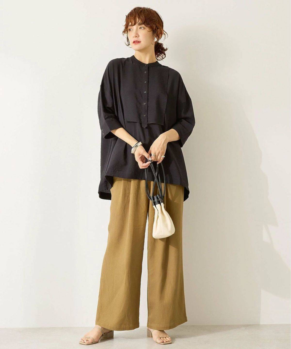 AMERICAN HOLIC 接触冷感バンドカラーシャツチュニック